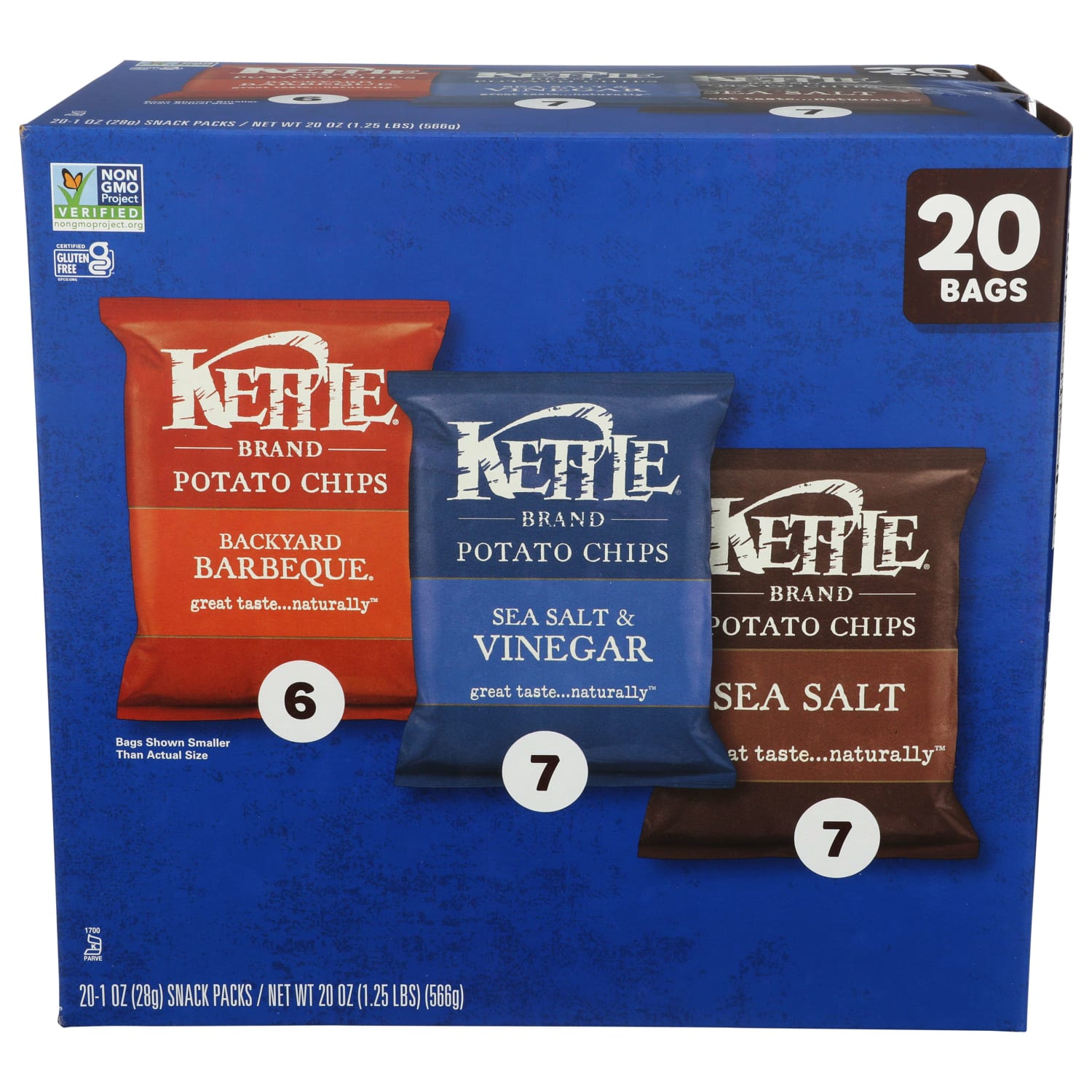 Kettle Brand Classic Kettle Potato Chips, 1 Oz, Total Qty 80