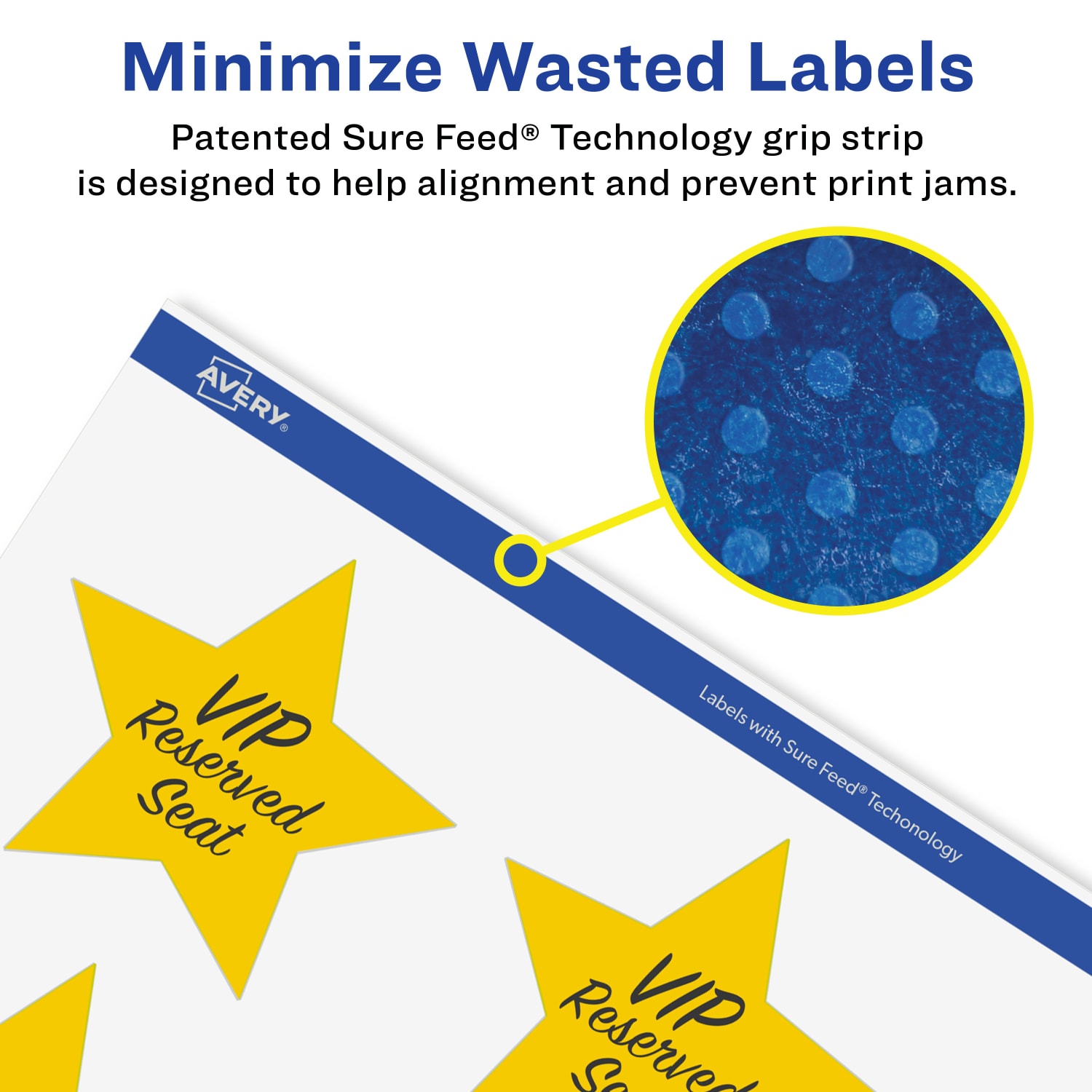 Avery Removable Labels With Sure Feed, 94610-RMP100, Star, 3/4in x 3/4in, White, Pack Of 8,000 Labels - Image 5