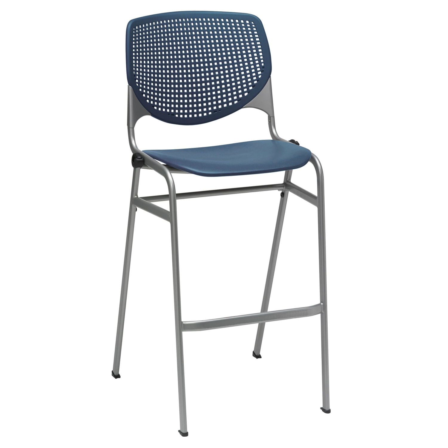 KFI Studios KOOL Stacking Barstool, Navy/Silver