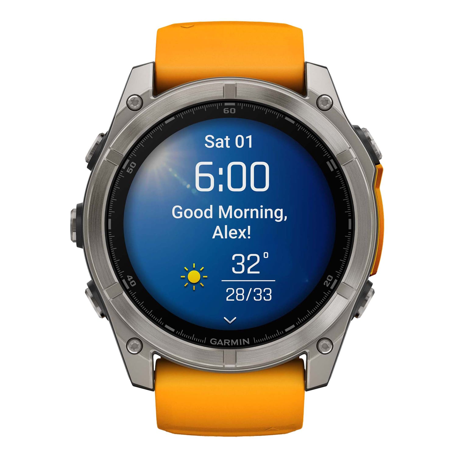 Garmin fenix 8 AMOLED Multisport GPS Watch With Silicone Band And 51mm Sapphire Lens, Spark Orange/Graphite - Image 4