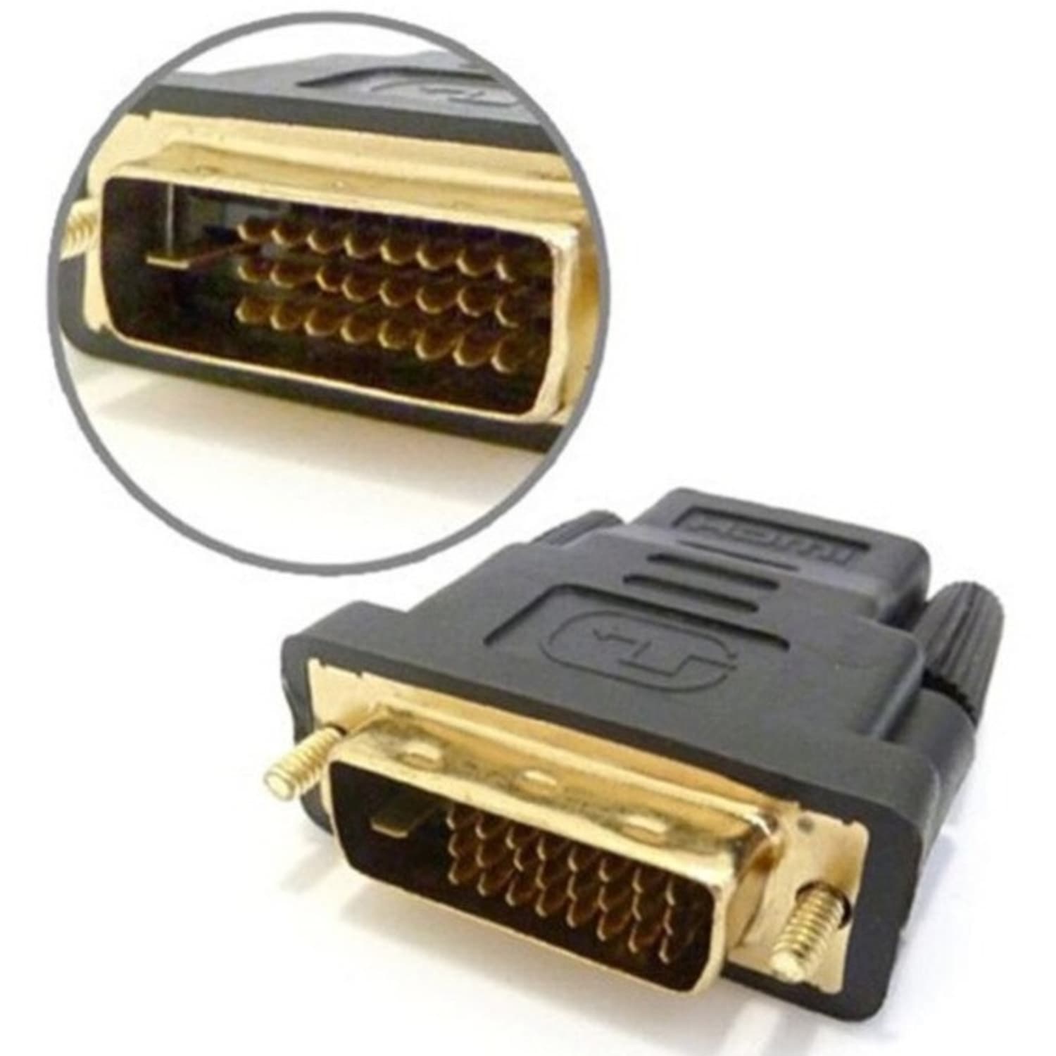 4XEM DVI-D Male To HDMI Female Adapter - 1 x 25-pin DVI-D Digital Video Male - 1 x 19-pin HDMI Digital Audio/Video Female - 1920 x 1200 Supported - Nickel, Gold Connector - Black - 1 - Image 3