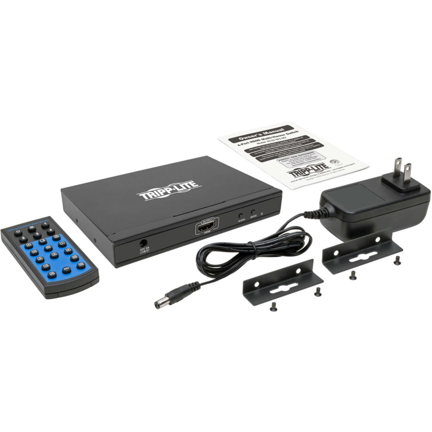 Tripp Lite HDMI Quad Multi-Viewer Switch - 4-Port with Built-in IR, 1080p @ 60 Hz (F/4xF) - Video/audio switch - 4 x HDMI - desktop - Image 5
