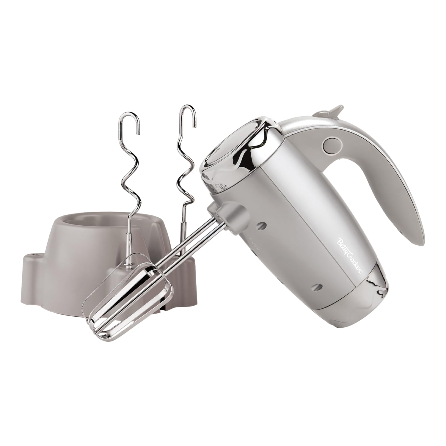 Betty Crocker Power Up 7-Speed Corded Electric Hand Mixer With Stand, Silver - Image 4
