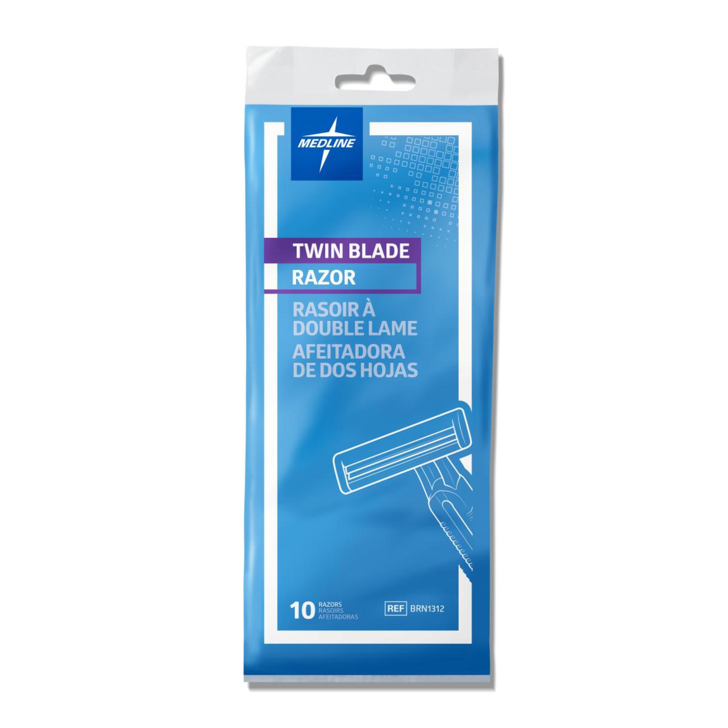 Medline Double-Blade Facial Razors, Pack Of 50 - Image 3