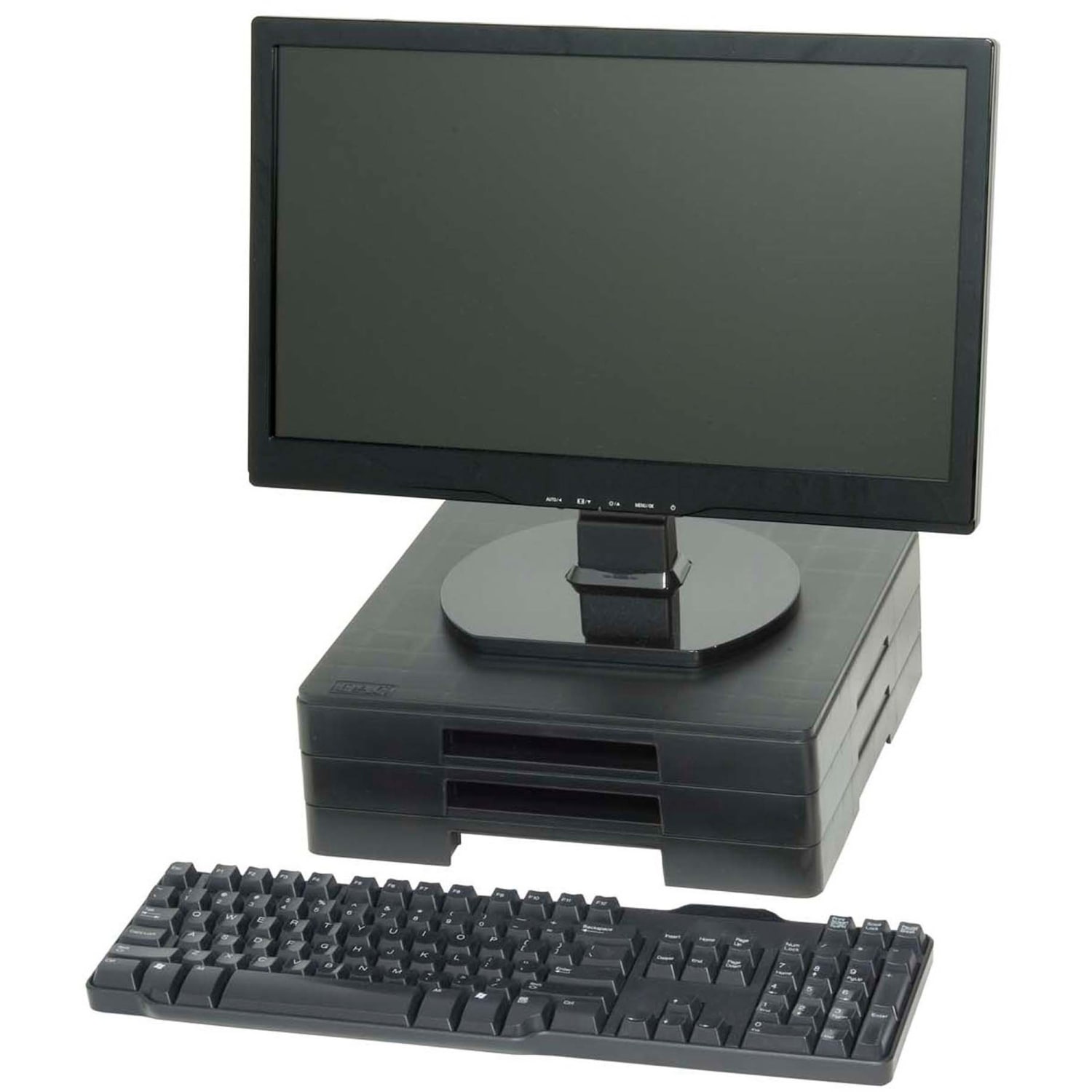 Data Accessories Company MP-106 Ergo Monitor Riser Block, 77 lb Load Capacity, 1.25inH x 12inW x 12inD, Black, TAA Compliant - Image 3