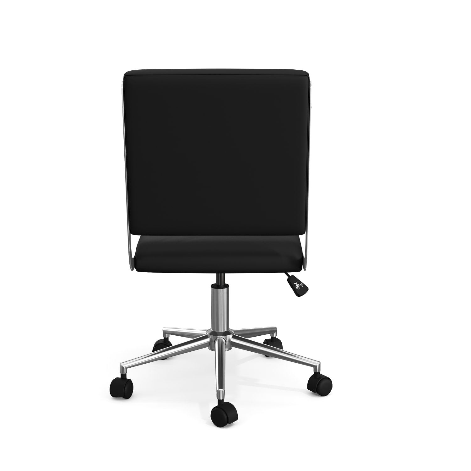 Martha Stewart Lulu Upholstered Office Chair Black Faux LeatherPolished Nickel Frame PopularChairscom