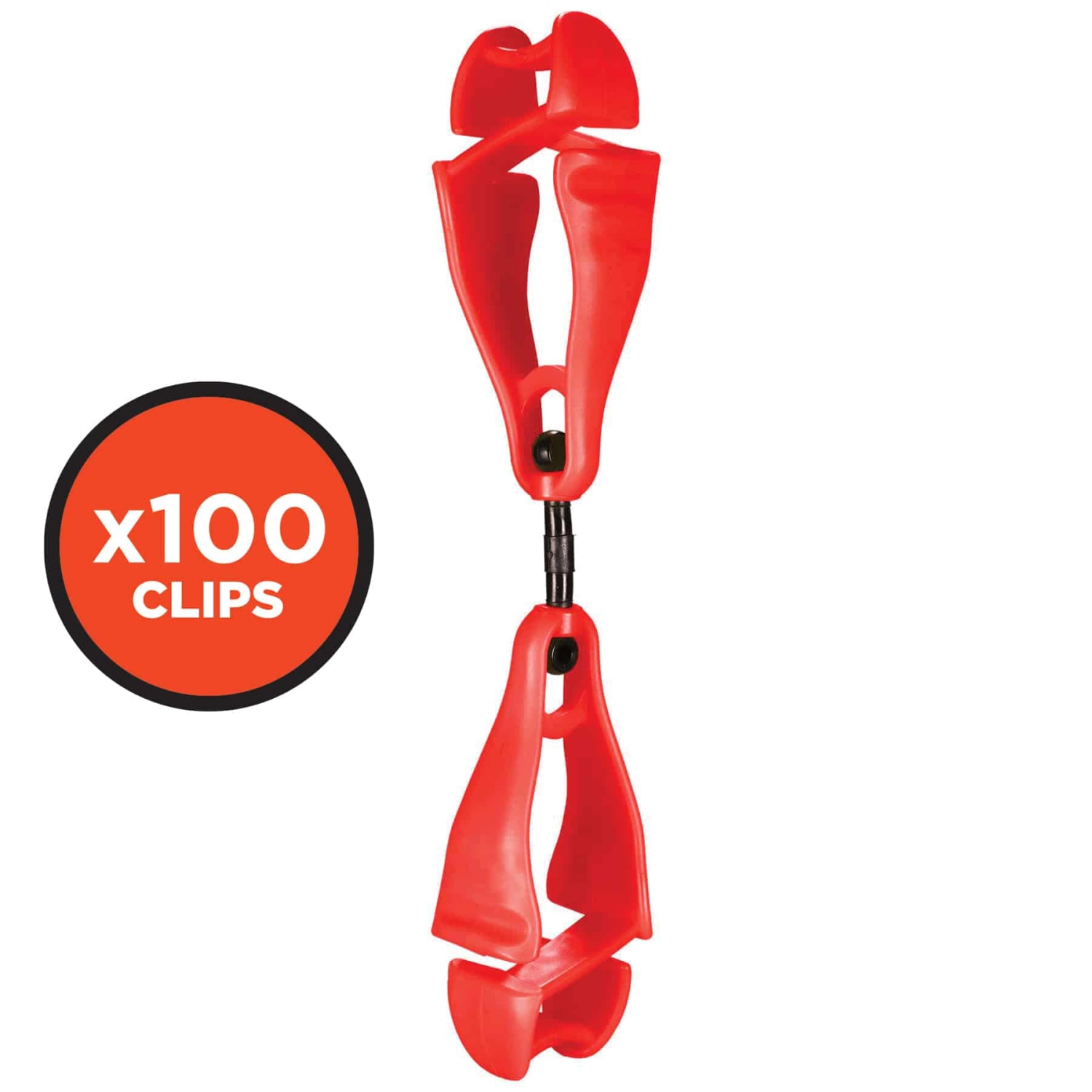 Ergodyne Squids 3420 Swiveling Dual-ClipGlove Holders, 5-1/2in, Red, Pack Of 100 Holders - Image 3