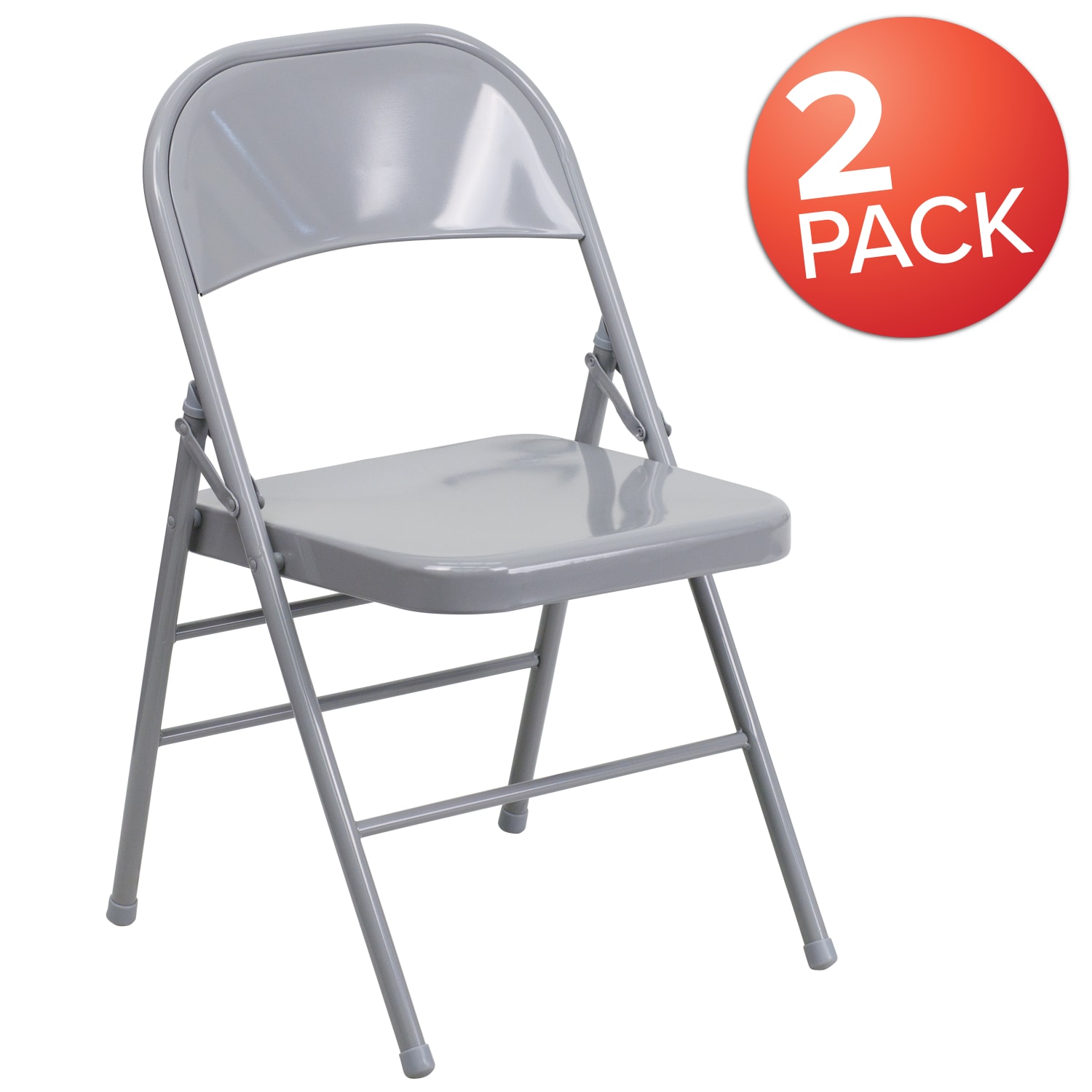 Flash Furniture HERCULES Series TripleBraced DoubleHinged Metal Folding Chairs Gray Pack Of 2 Chairs PopularChairscom Flash Furniture HERCULES Series Triple Braced Double Hinged Metal Folding Chairs Gray Pack Of 2 Chairs PopularChairscom