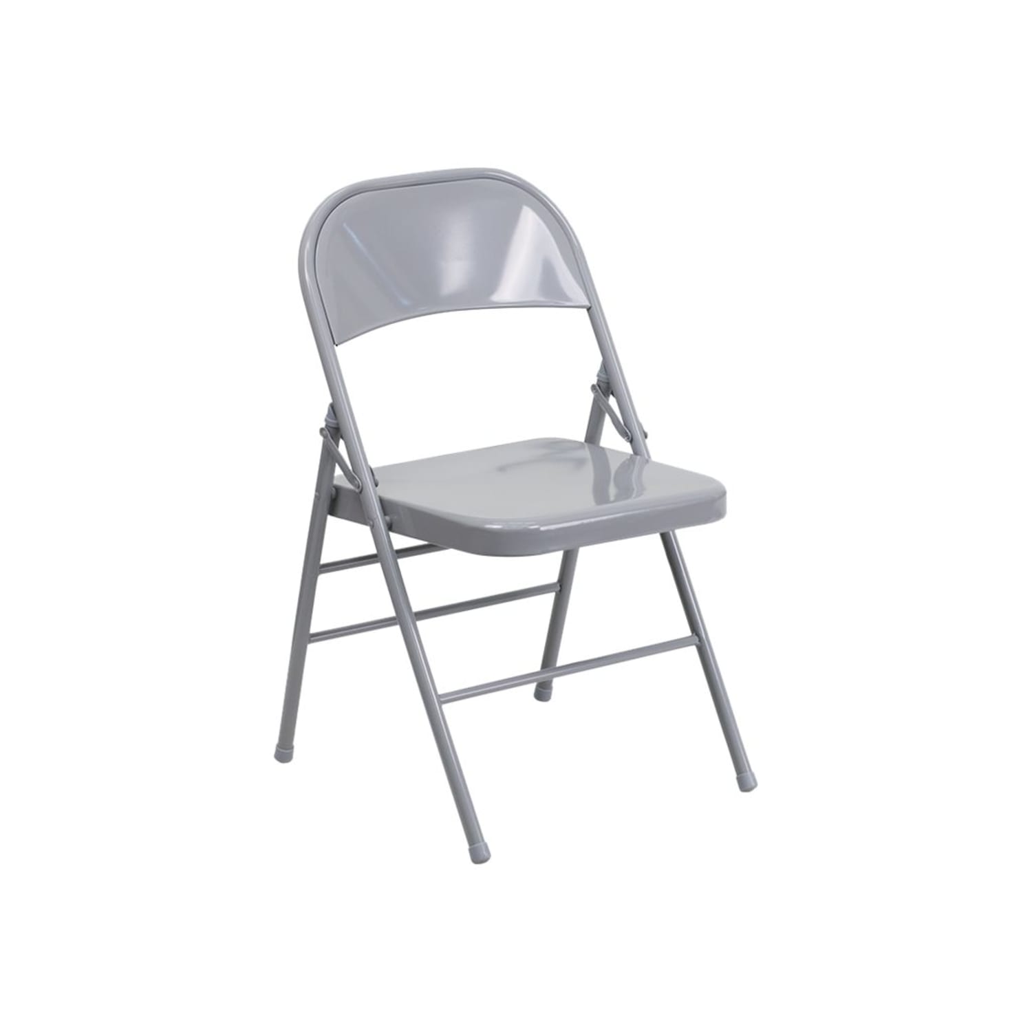 Flash Furniture HERCULES Series Triple Braced  Double Hinged Metal Folding Chairs Gray Pack Of 2 Chairs PopularChairscom