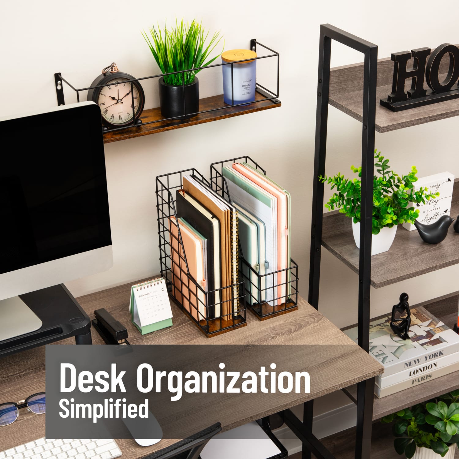 Mind Reader Desktop Shelf, 4-3/4in x 19-5/8in, Brown, Total Qty 1 - Image 3