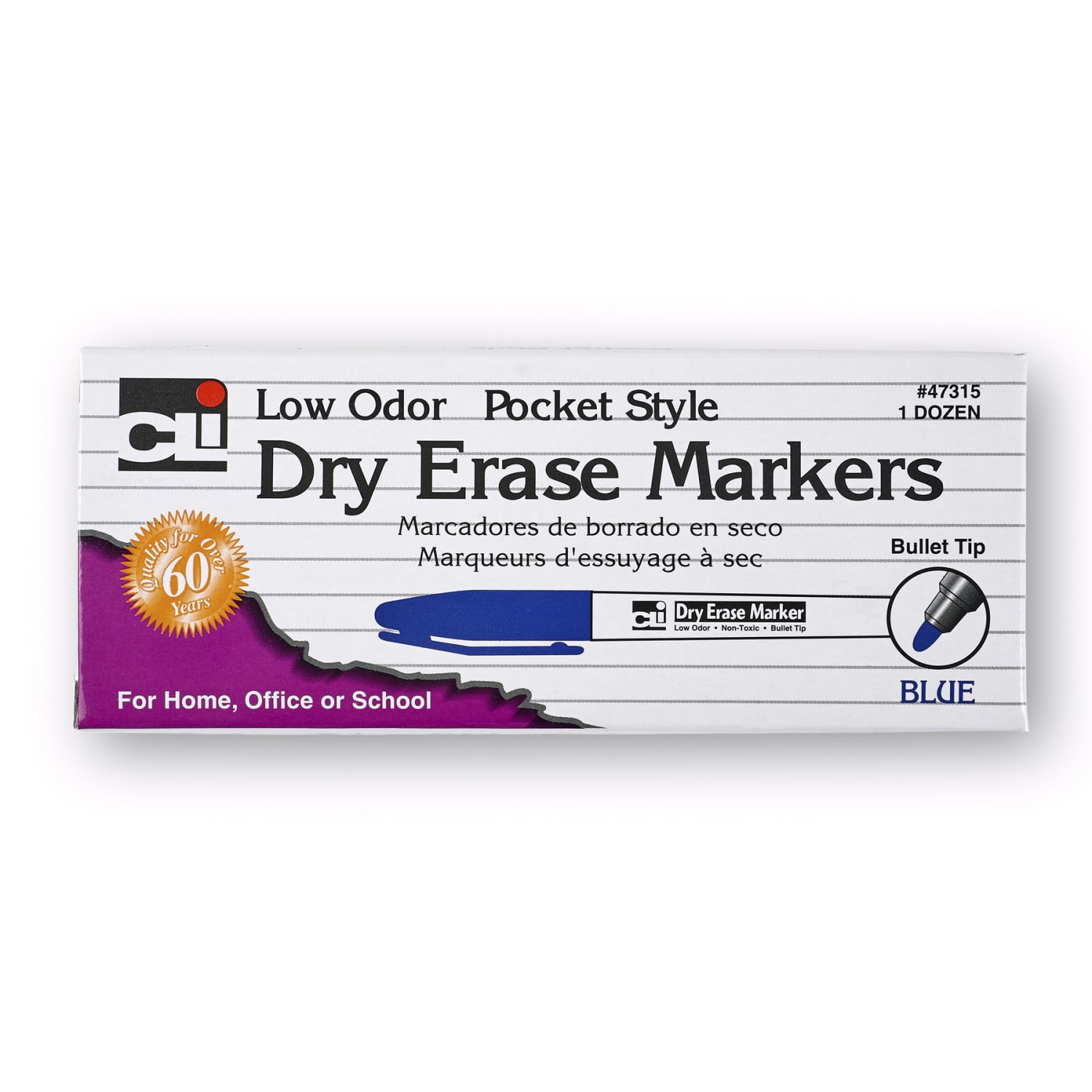 Charles Leonard Dry-Erase Markers, 12 Markers Per Box, Pack Of 3 Boxes, Bullet Tip, Blue, 36 Markers - Image 4