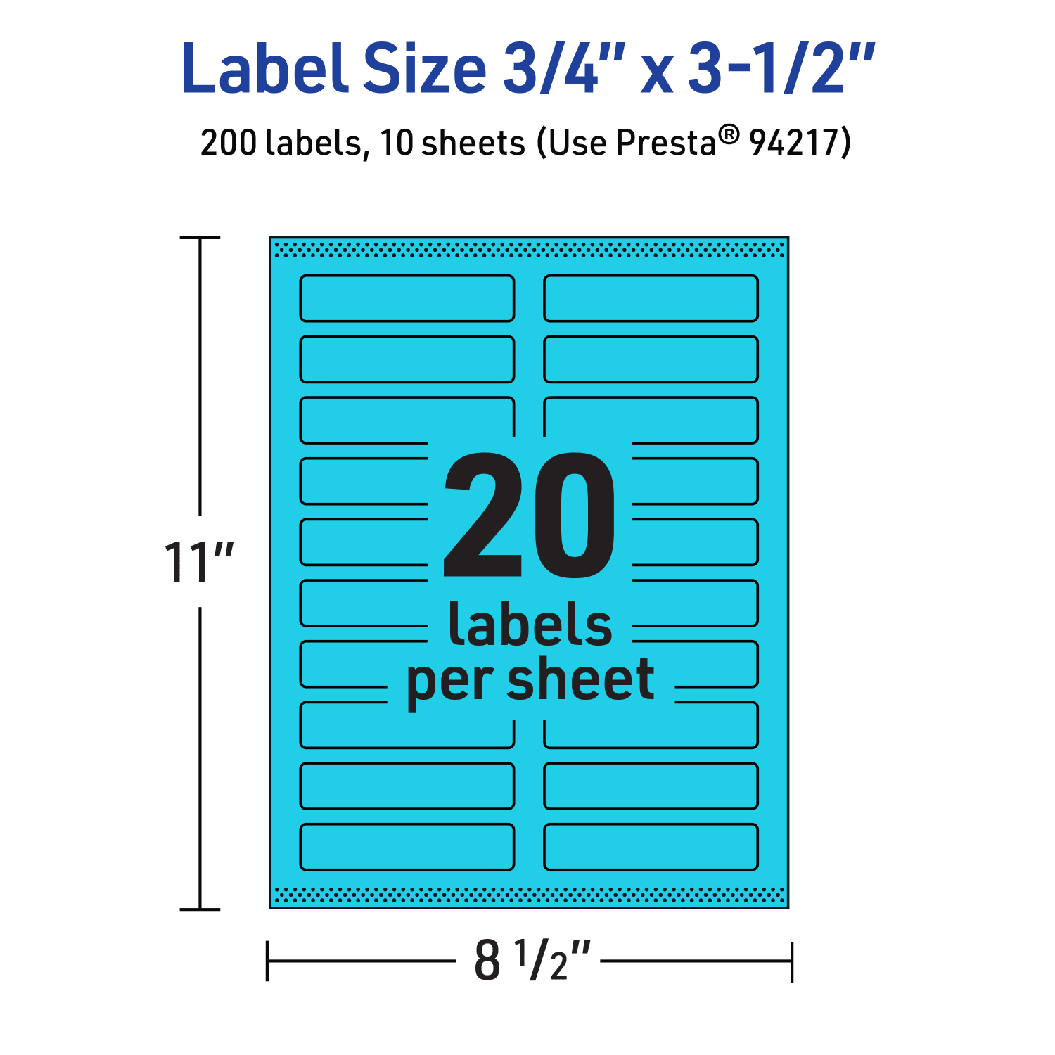 Avery Print-To-The-Edge Labels With Sure Feed Technology And Easy Peel, 94217-BBP10, Rectangle, 3/4in x 3-1/2in, Matte Bright Blue, Pack of 200 - Image 6