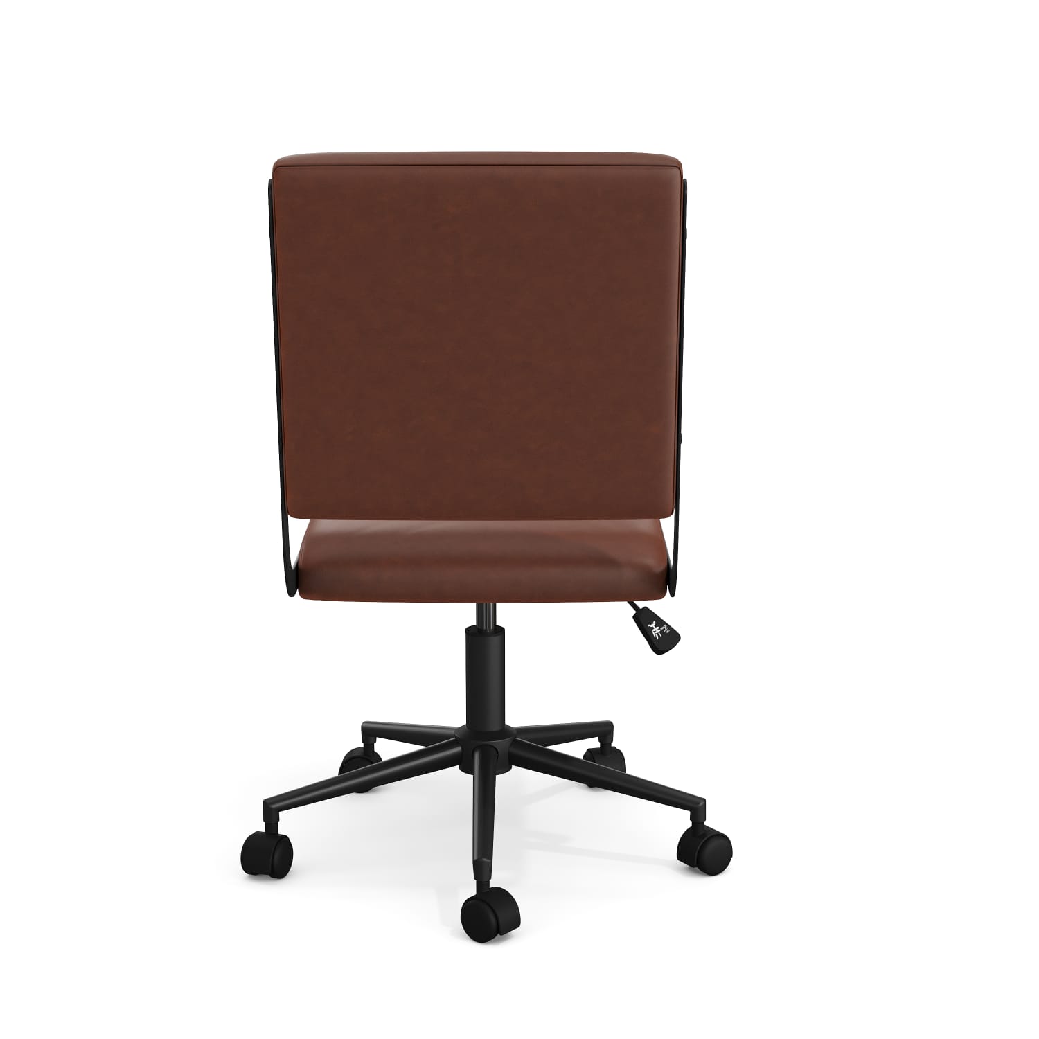 Martha Stewart Lulu Upholstered Office Chair Saddle Brown Faux LeatherOil Rubbed Bronze Frame PopularChairscom
