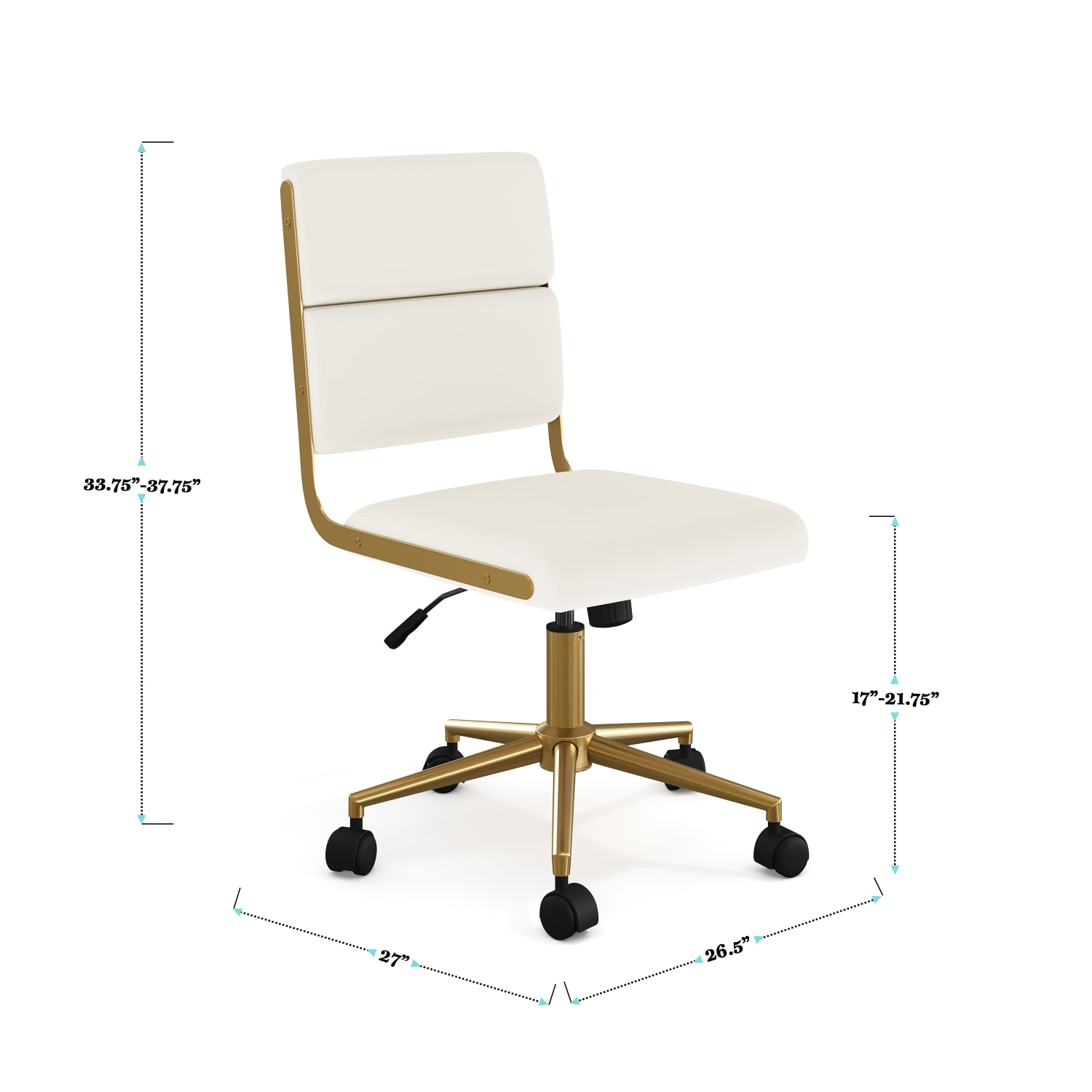 Martha Stewart Lulu Upholstered Office Chair Off White Faux LeatherPolished Brass Frame PopularChairscom Martha Stewart Lulu Upholstered Office Chair Off White Faux LeatherPolished Brass Frame PopularChairscom