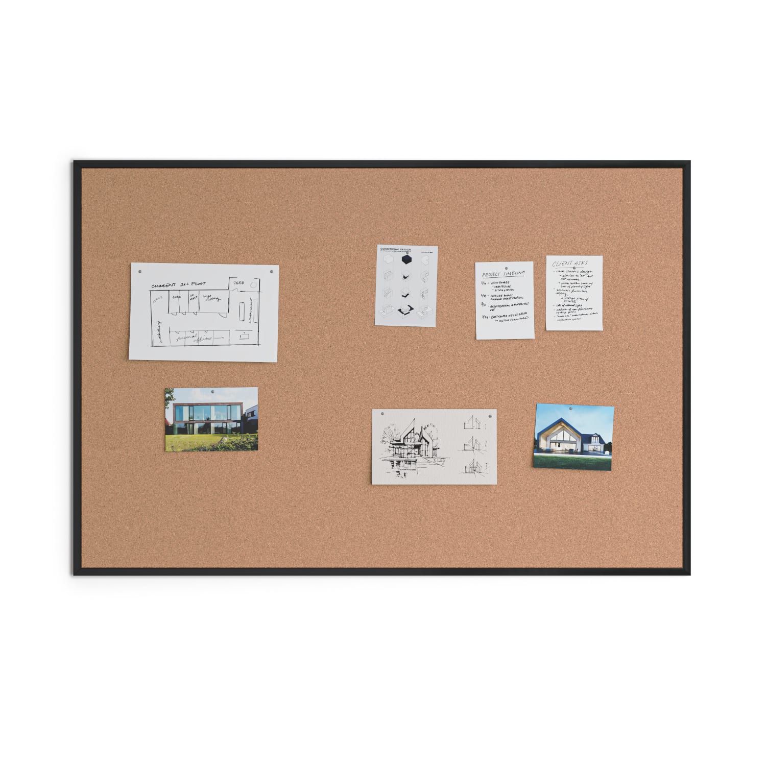U Brands Cork Bulletin Board, 72in X 48in, Black Aluminum Frame, Actual Size 70in X 47in (2882U00-01) - Image 3