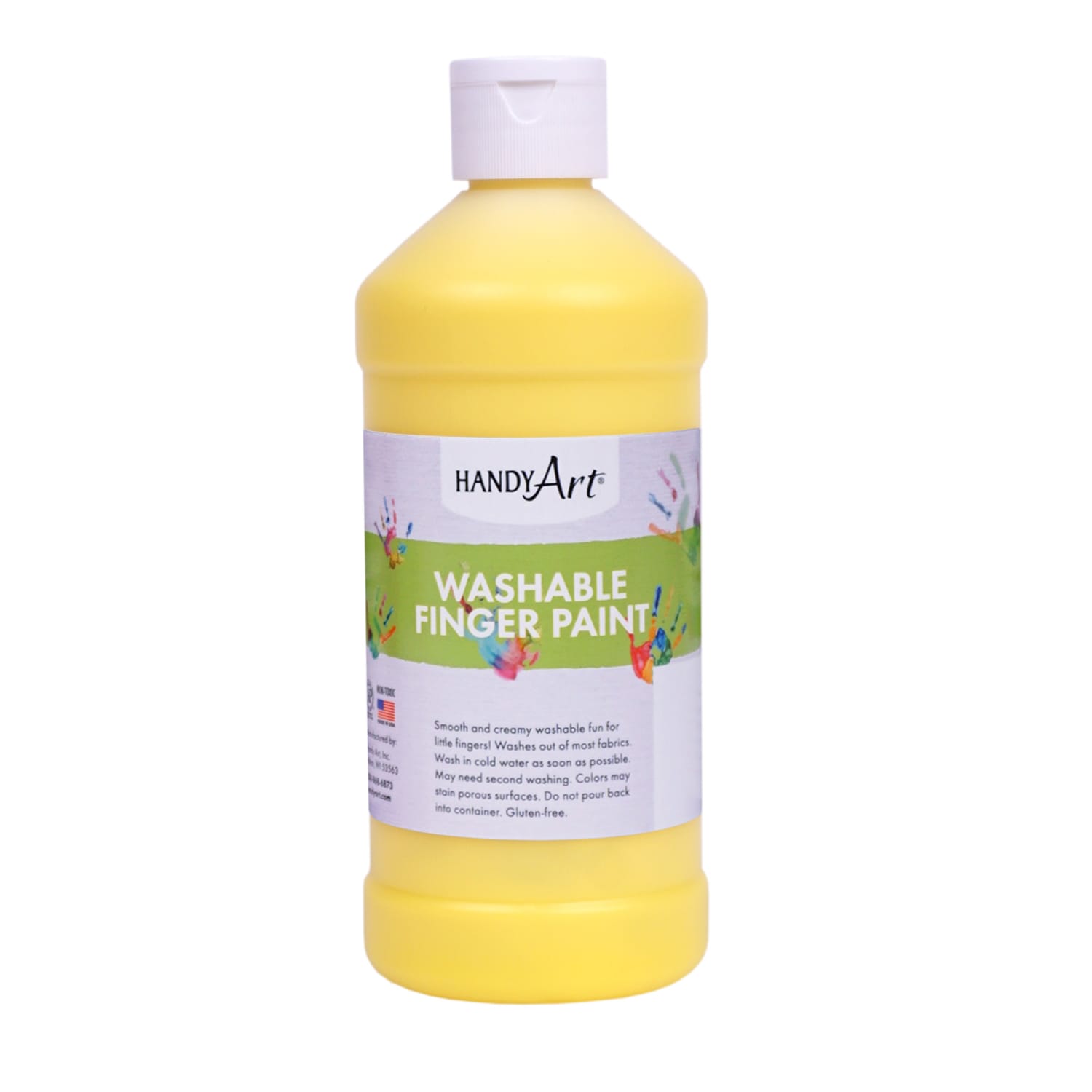 Handy Art Washable Finger Paints, 16 Oz, Yellow, Pack Of 6 Paints - Image 3