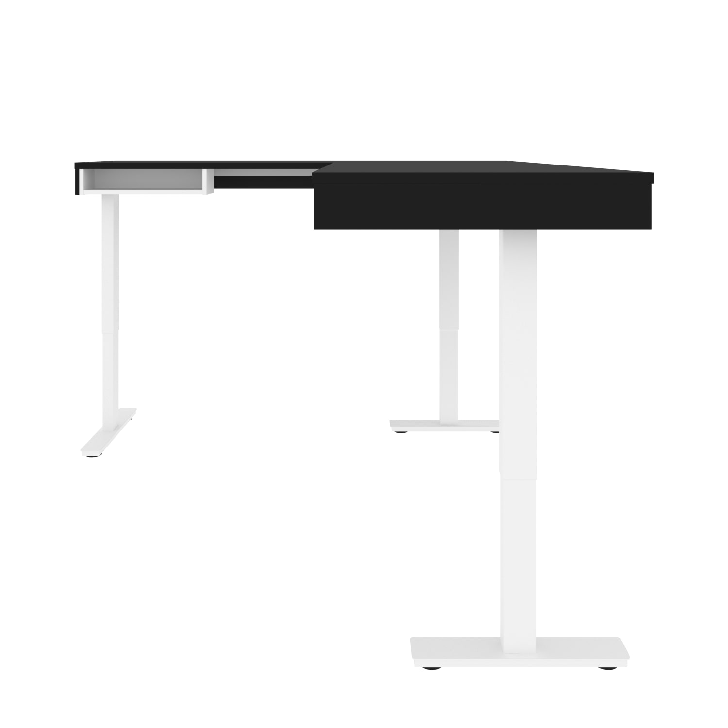 Bestar Viva 72inW L-Shaped Standing Corner Desk, Black/White - Image 6
