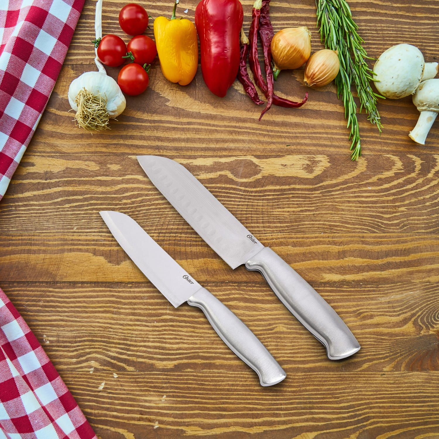 Oster Baldwyn 2-Piece Stainless-Steel Santoku Knife Set - Image 6