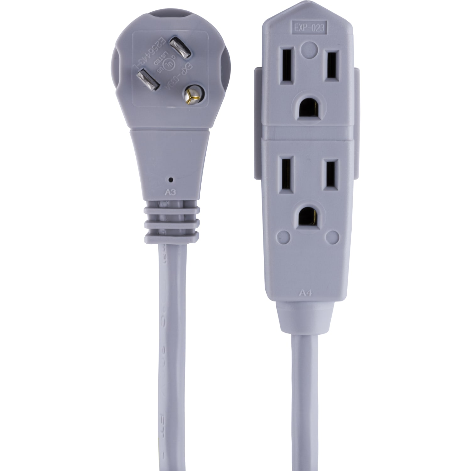 GE 3 Outlet Extension Cord, 25ft Long Cord, Flat Plug, Gray, 43025 - Image 3