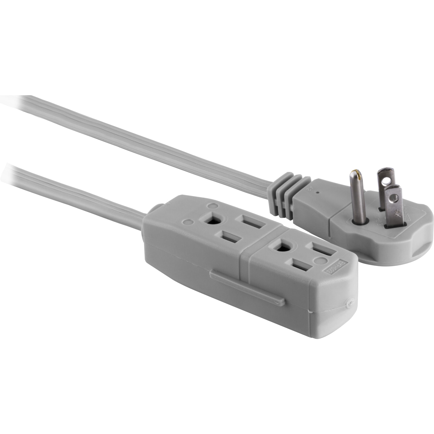 GE 3 Outlet Extension Cord, 15ft Long Cord, Flat Plug, Gray, 43026 - Image 5