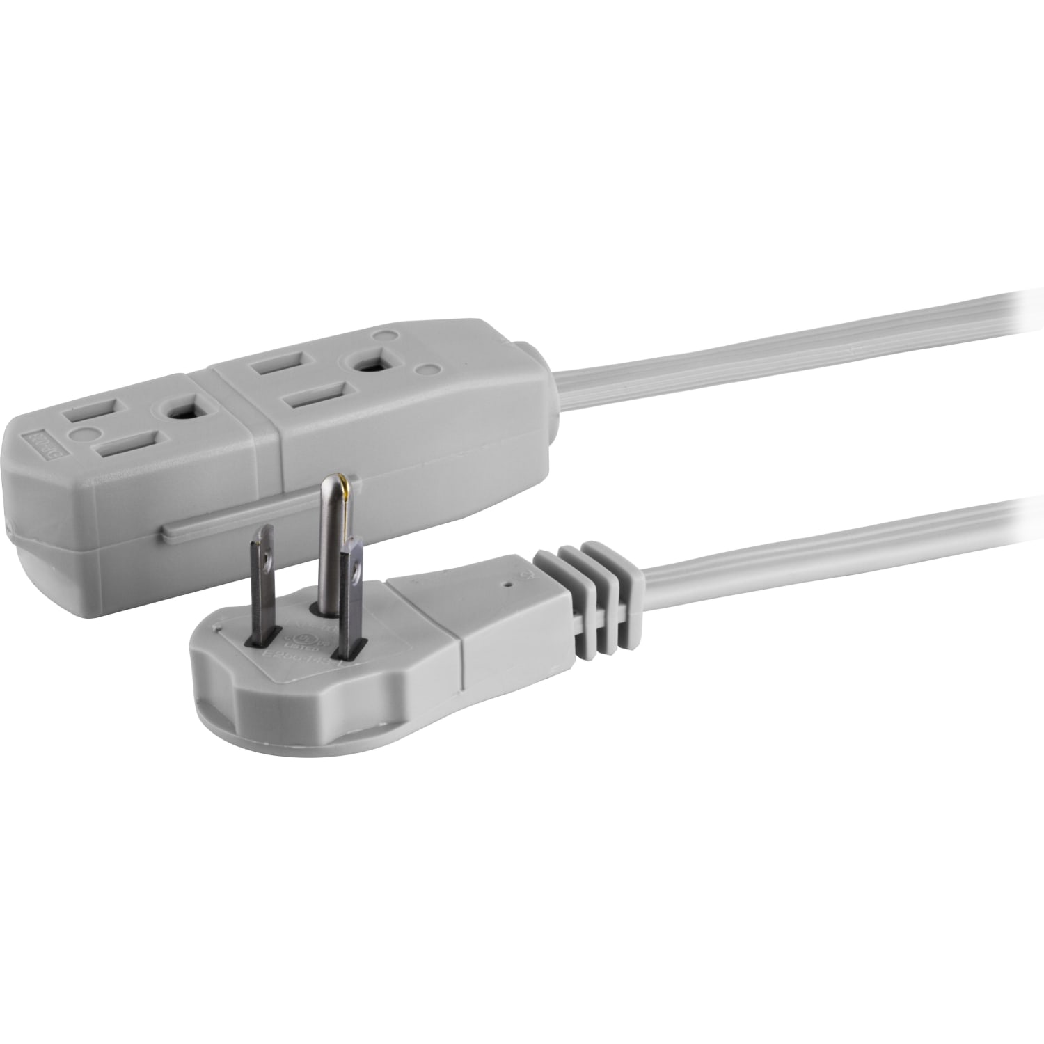 GE 3 Outlet Extension Cord, 15ft Long Cord, Flat Plug, Gray, 43026 - Image 6