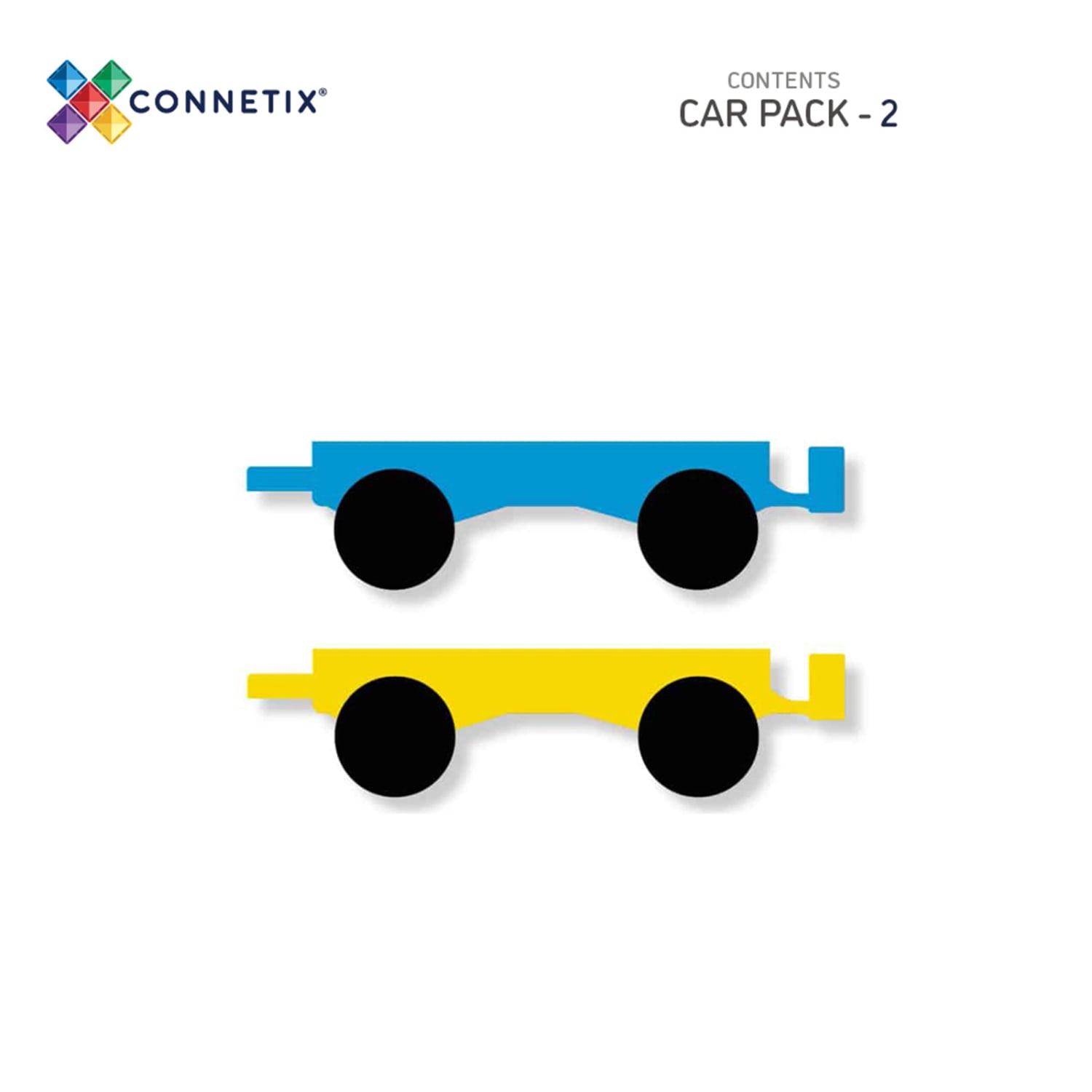 Connetix Magnetic Tiles Rainbow Car Pack, 2 Pieces - Image 3