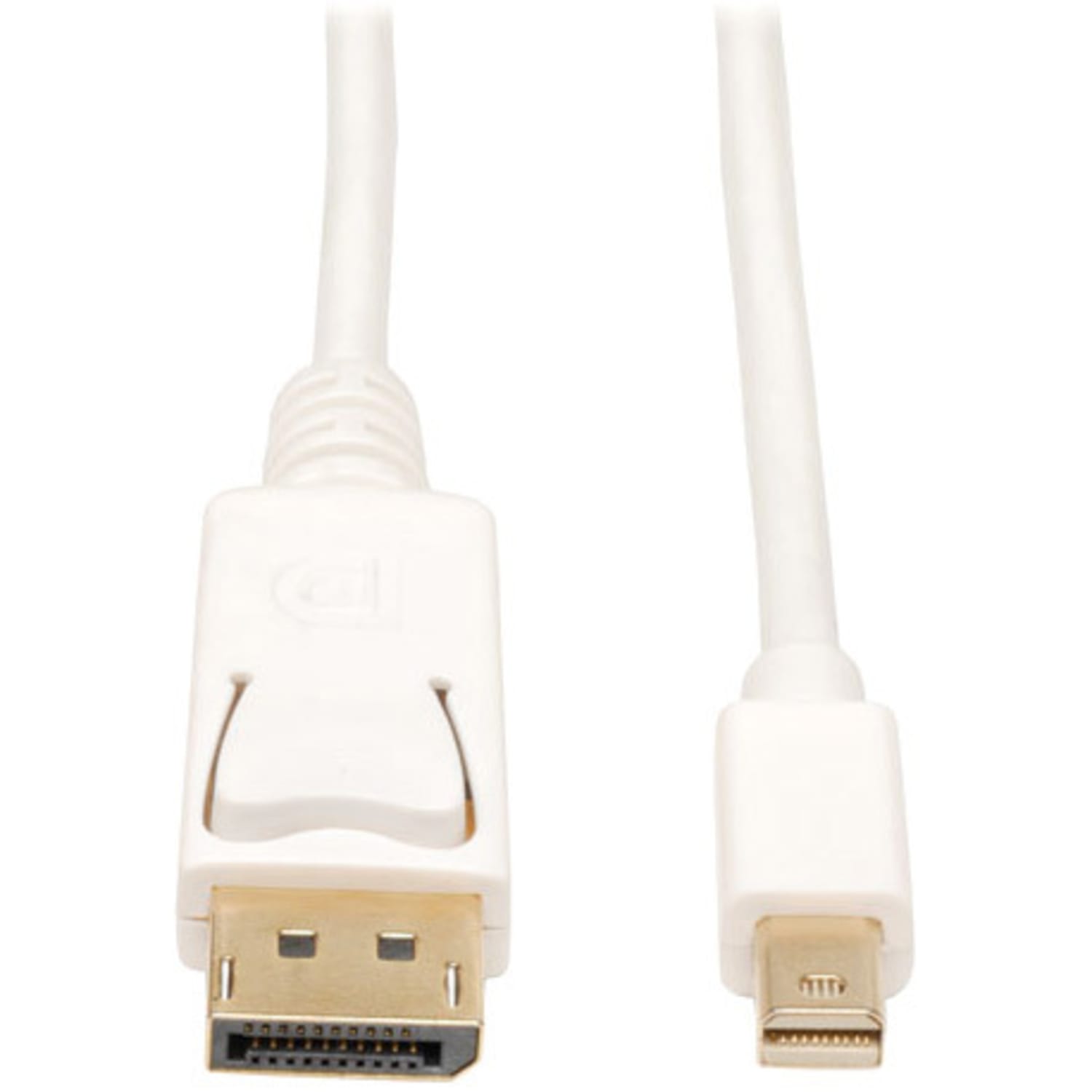 Tripp Lite Mini DisplayPort to DisplayPort Adapter Cable 4K 60Hz (M/M) DP Latching Connector White 6 ft. (1.8 m) - DisplayPort - P583006 - Image 3