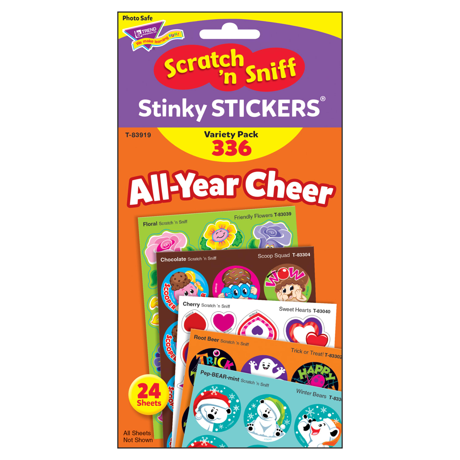 Trend Stinky Stickers, 1in, All Year Cheer, 336 Stickers Per Pack, Set Of 2 Packs - Image 4