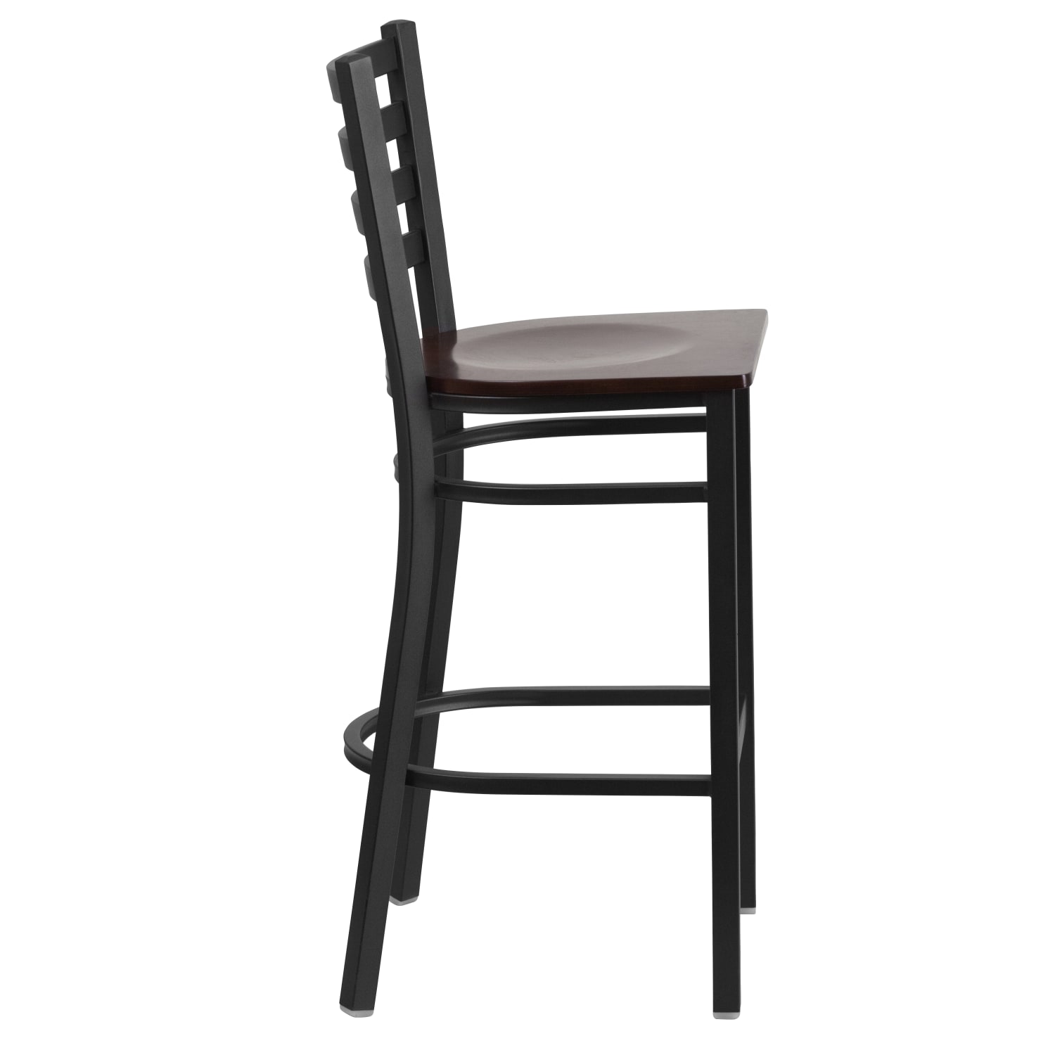 Flash Furniture MetalWood Restaurant Barstool With Ladder Back WalnutBlack PopularChairscom Flash Furniture MetalWood Restaurant Barstool With Ladder Back WalnutBlack PopularChairscom