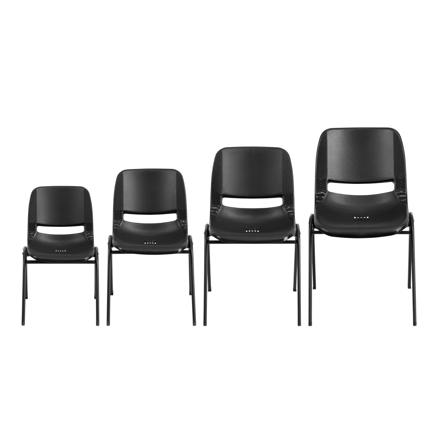 Flash Furniture HERCULES Series Ergonomic Stack Chair Black PopularChairscom