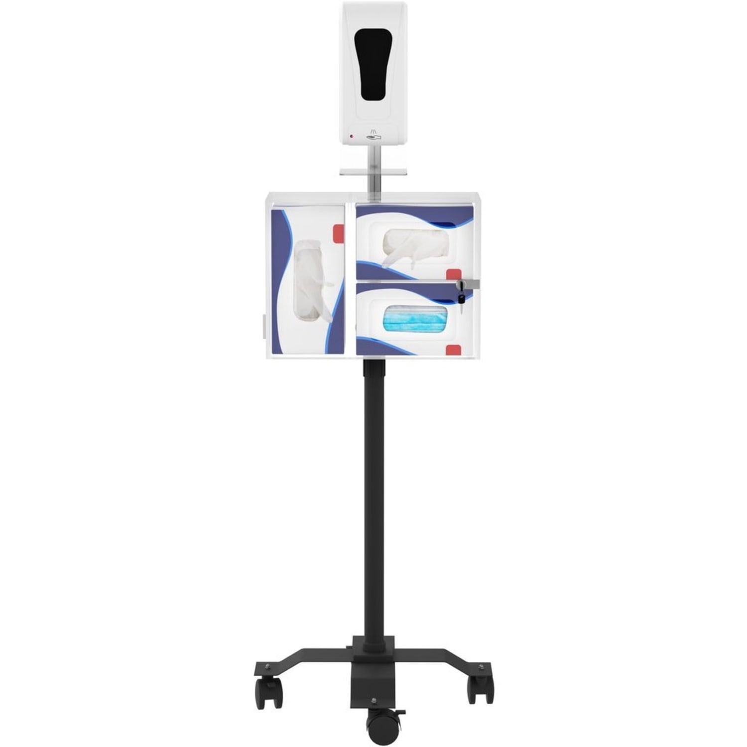 CTA Digital Compact Mobile Sanitizing Station With Automatic Soap Dispenser Hand Sanitizer/Soap Dispenser - Image 3