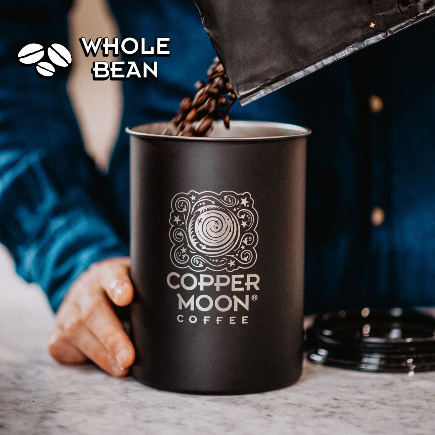 Copper Moon Whole Bean Coffee, Light Roast, Bean Me Up Blend, 2 Lb - Image 6