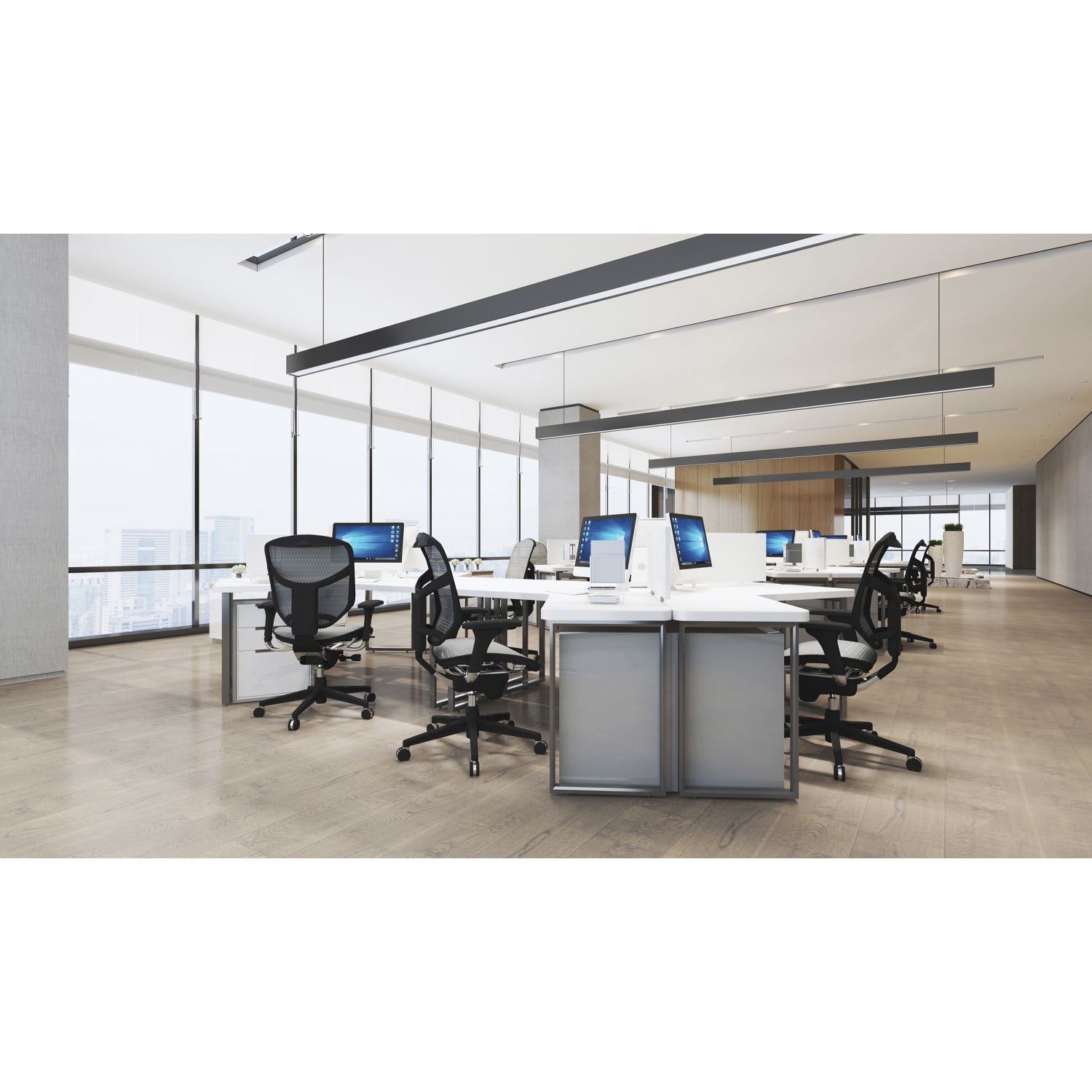 WorkPro Quantum 9000 Series Ergonomic MeshMesh Mid Back Chair BlackRed BIFMA Compliant PopularChairscom