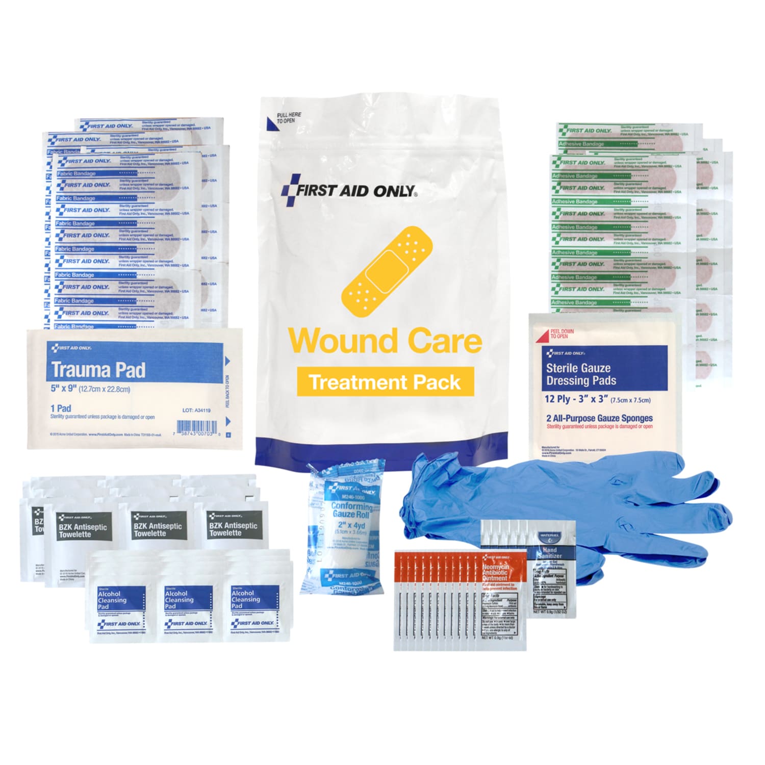 First Aid Only Wound Care Treatment Pack Refill, White - Image 3