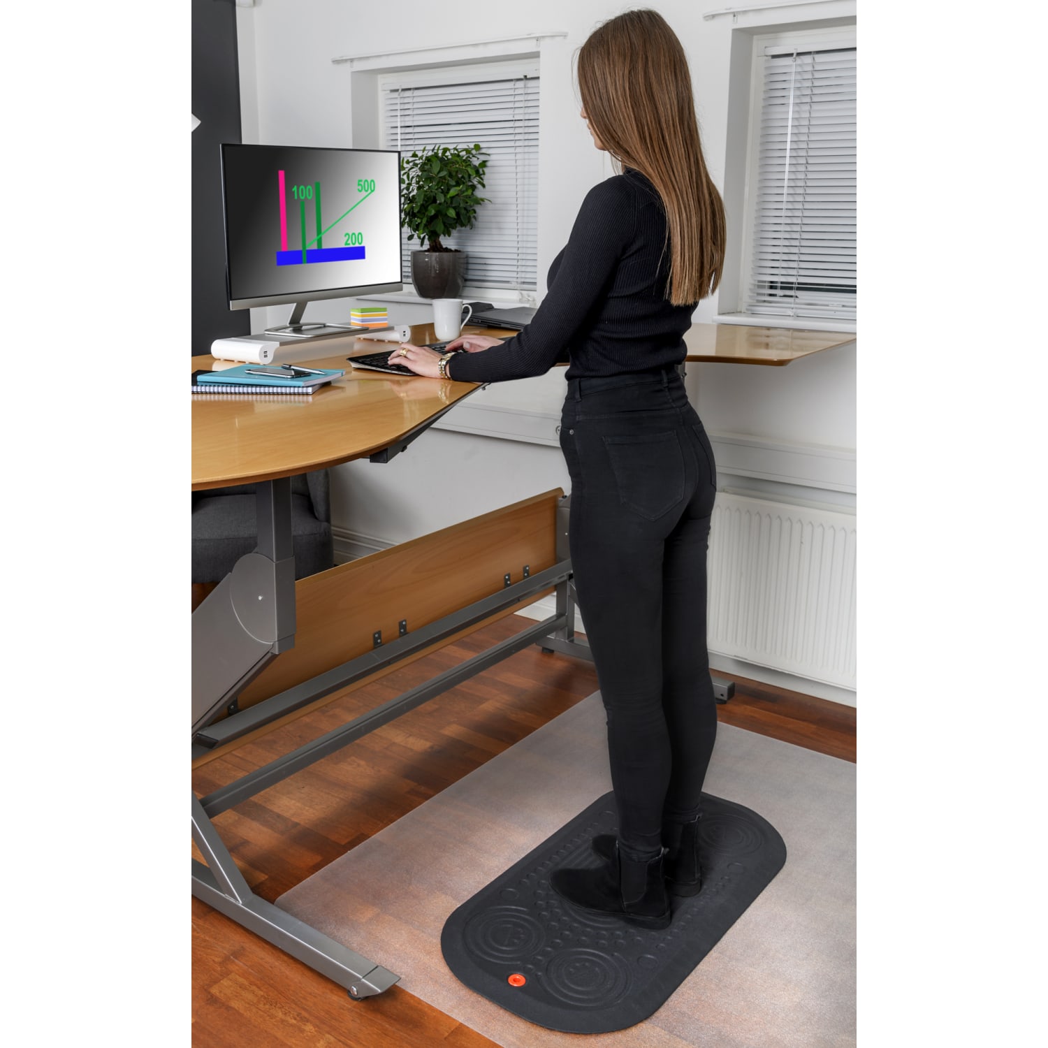 Floortex AFS-TEX 3000X Active Anti-Fatigue Mat, 20in x 39in, Black - Image 3