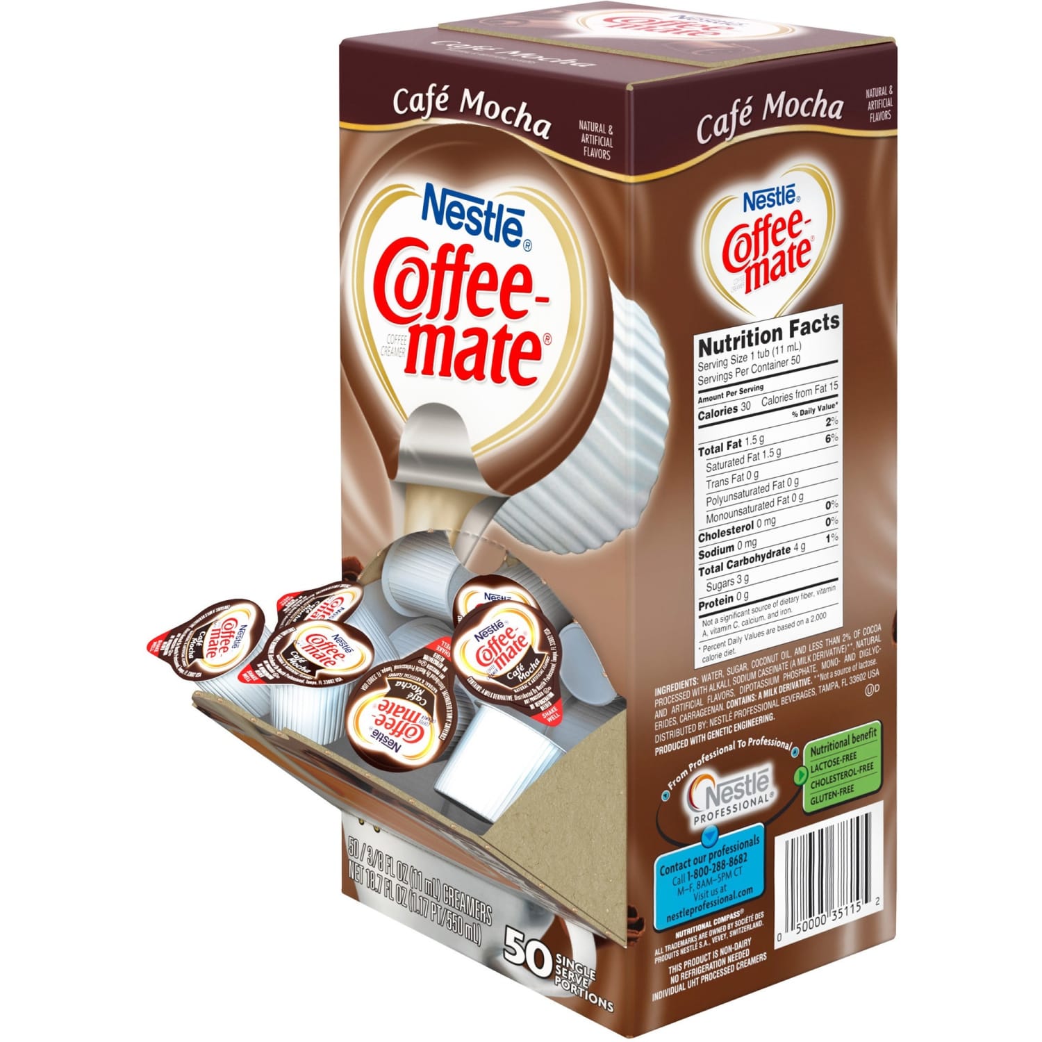 Nestle Coffee-mate Liquid Creamer, Cafe Mocha Flavor, 0.37 Oz Single Serve x 50 - Image 3