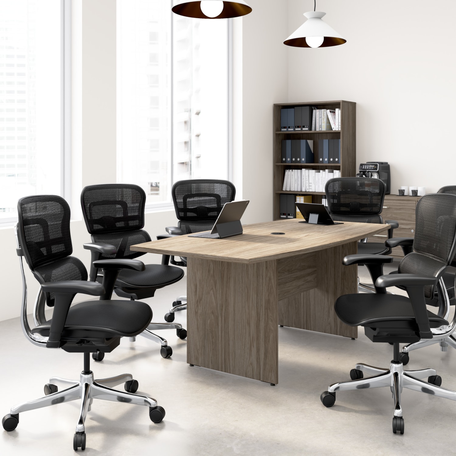 WorkPro Motiva Office Conference Table With Wood Base, 29inH x 72inW x 36inD, Modern Hickory, Standard Delivery - Image 3