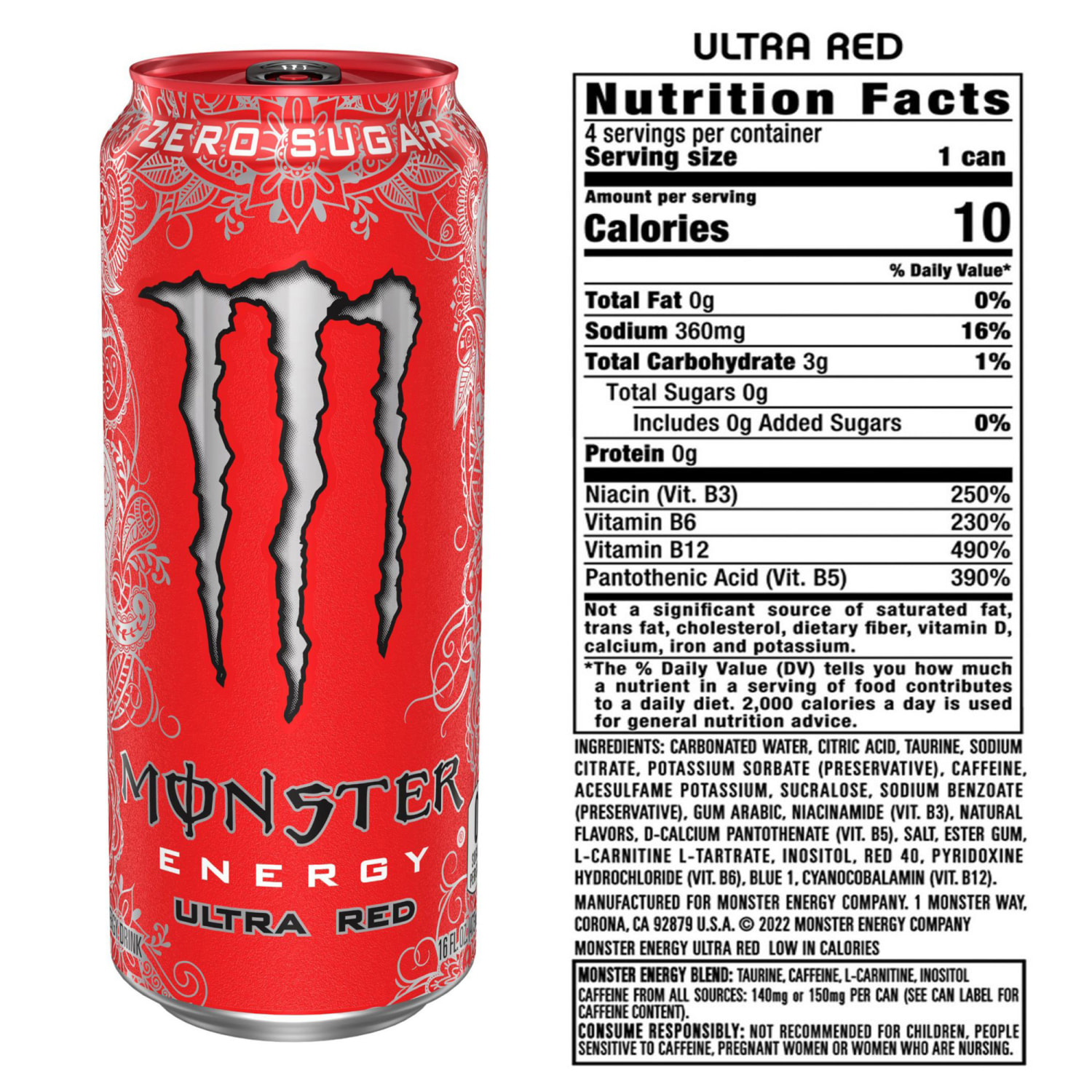 Monster Energy Ultra Variety Pack, 16 Oz, Pack Of 24 Cans - Image 6