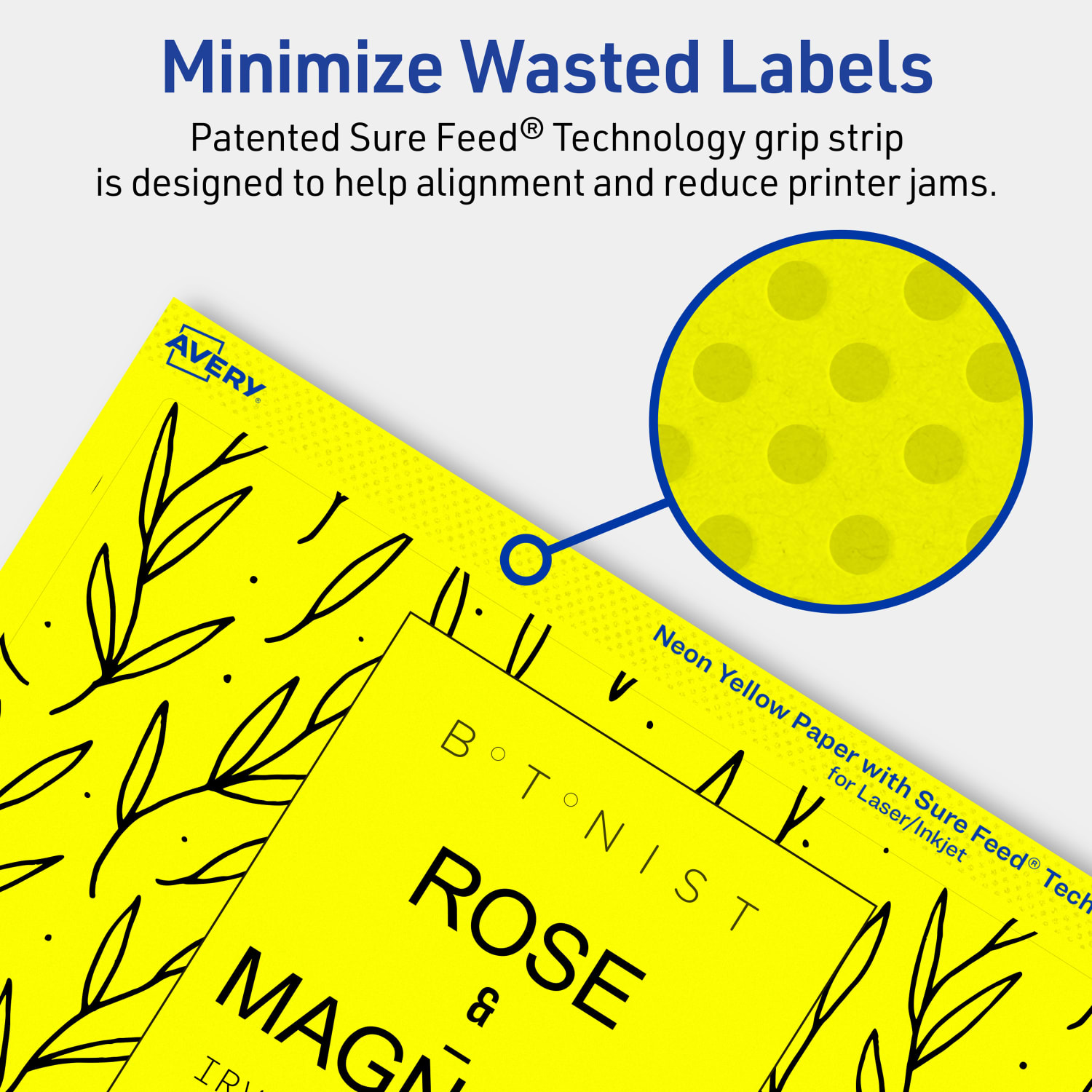 Avery Print-To-The-Edge Labels With Sure Feed Technology And Easy Peel, 94255-NYP80, Rectangle, 4-3/4in x 7-3/4in, Matte Neon Yellow, Pack of 160 - Image 5