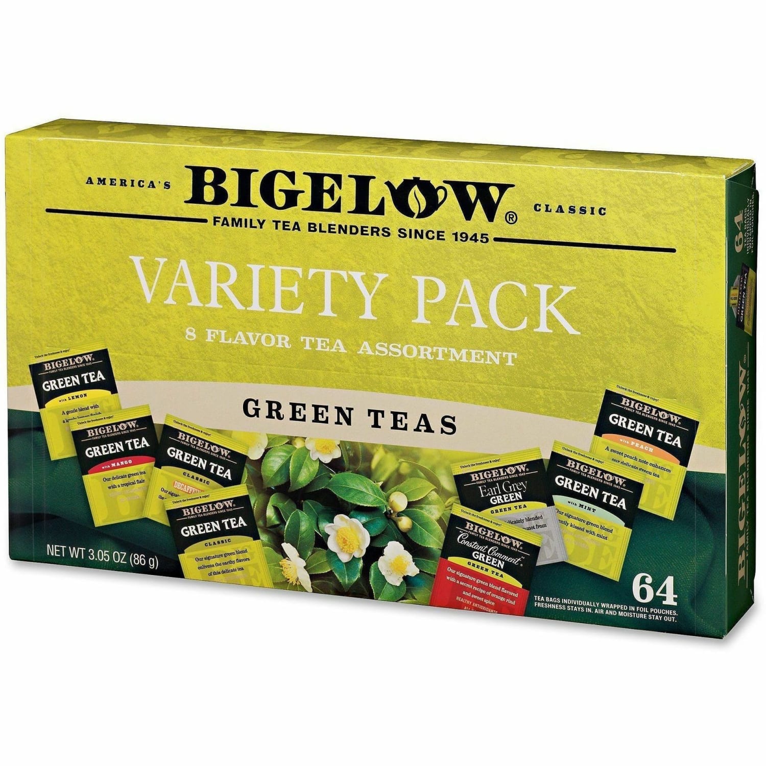 Bigelow Assorted Flavor Tray Pack Green Tea Bag - Green Tea - 64/Box - 6 / Carton - Image 5