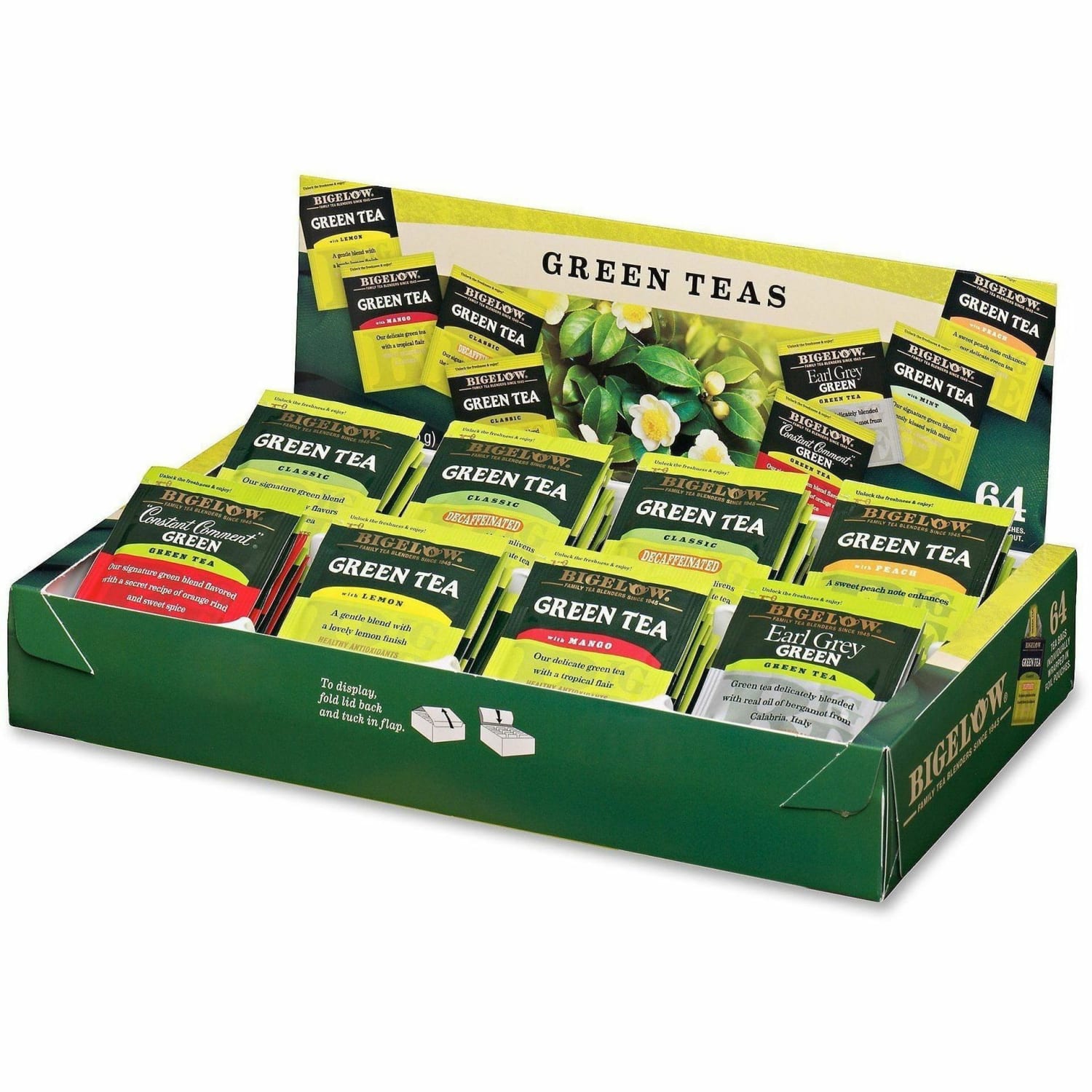 Bigelow Assorted Flavor Tray Pack Green Tea Bag - Green Tea - 64/Box - 6 / Carton - Image 6
