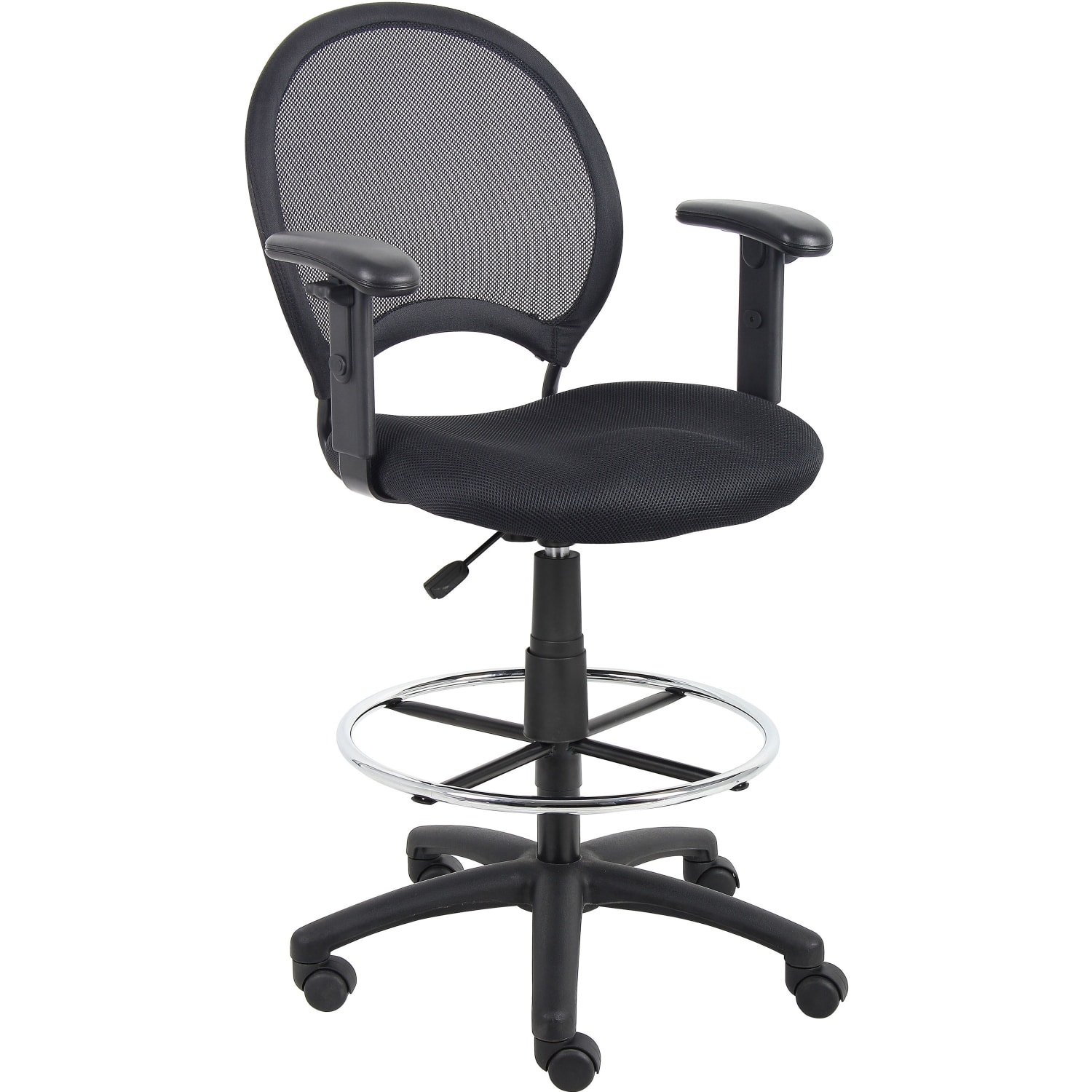 Boss Office Products Mesh Drafting Stool With Back Black PopularChairscom Boss Office Products Mesh Drafting Stool With Back Black PopularChairscom