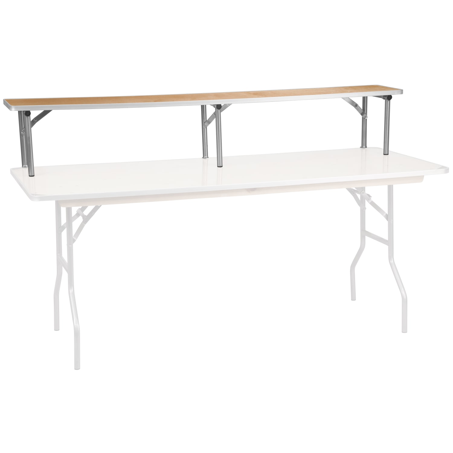 Flash Furniture Birchwood Bar Top Riser, 12inH x 11-3/4inW x 72inD, Natural/Silver - Image 3