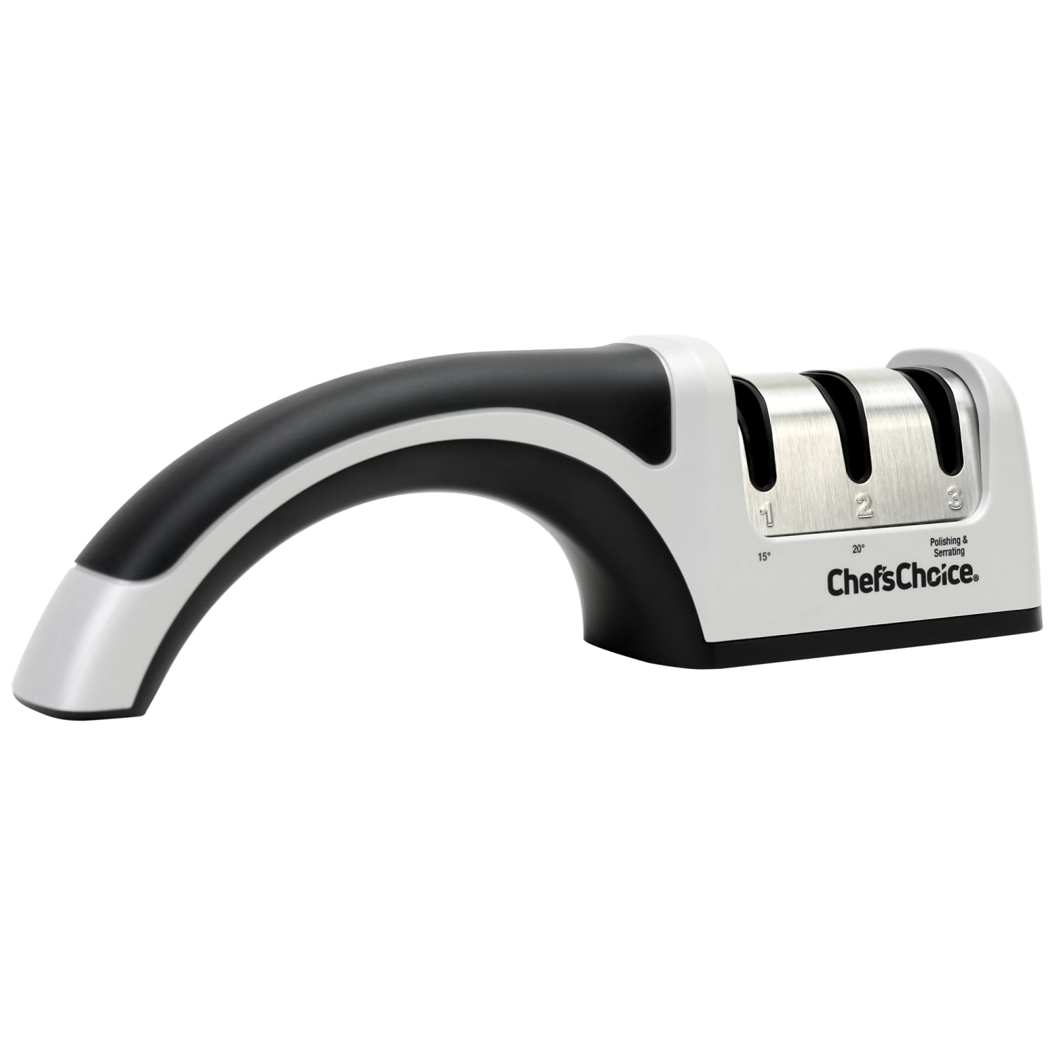 Edgecraft Chefs Choice AngleSelect Professional Manual Knife Sharpener, Silver/Black