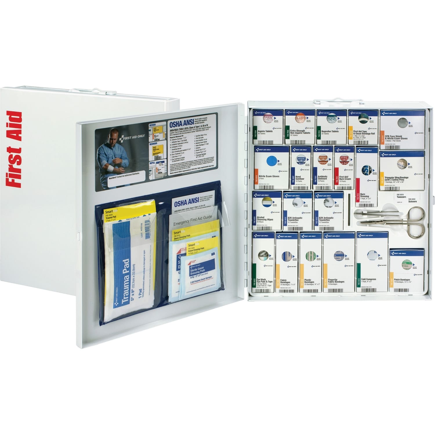 First Aid Only SmartCompliance Metal First Aid Cabinet With Medications, White, 241 Pieces - Image 6