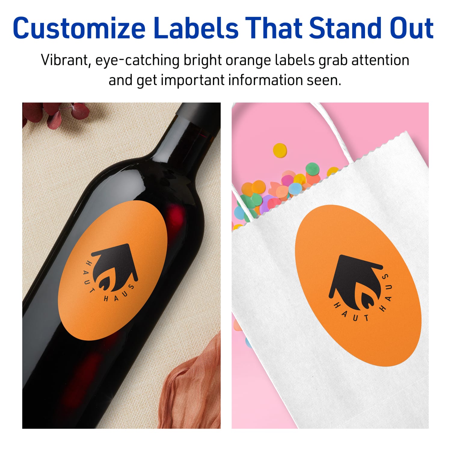 Avery Printable Labels With Sure Feed Technology, 94058-BOP80, Oval, 4-1/4in x 2-1/2in, Matte Bright Orange, Pack of 480 - Image 4