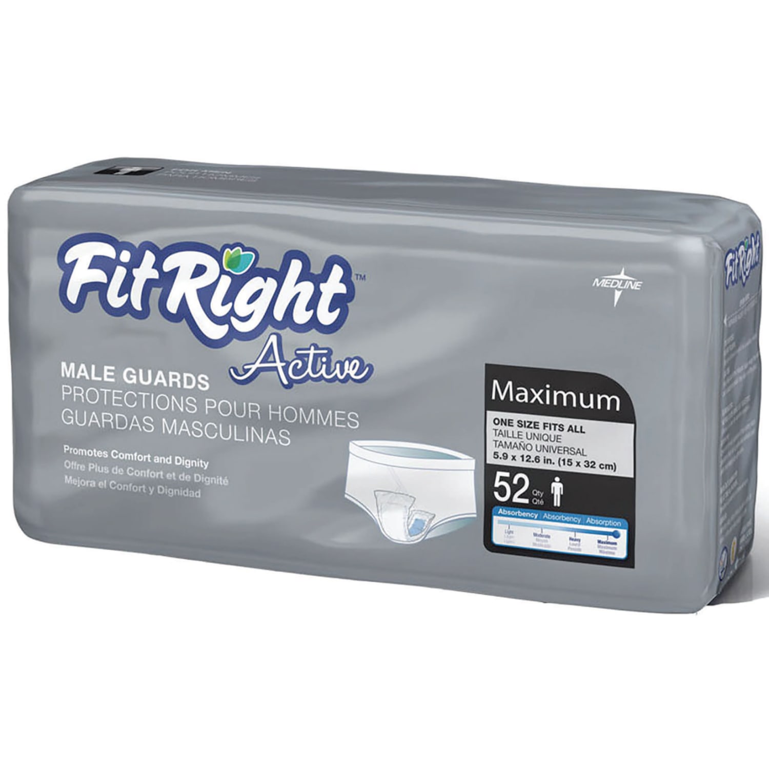 FitRight Active Male Guards, 6in x 11in, White, 52 Guards Per Bag, Case Of 4 Bags - Image 3