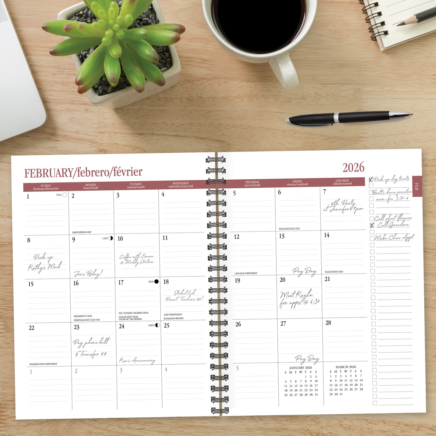 2026 Willow Creek Press Weekly/Monthly Softcover Planner, 8-1/2in x 11in, Black, January To December, 57599 - Image 4