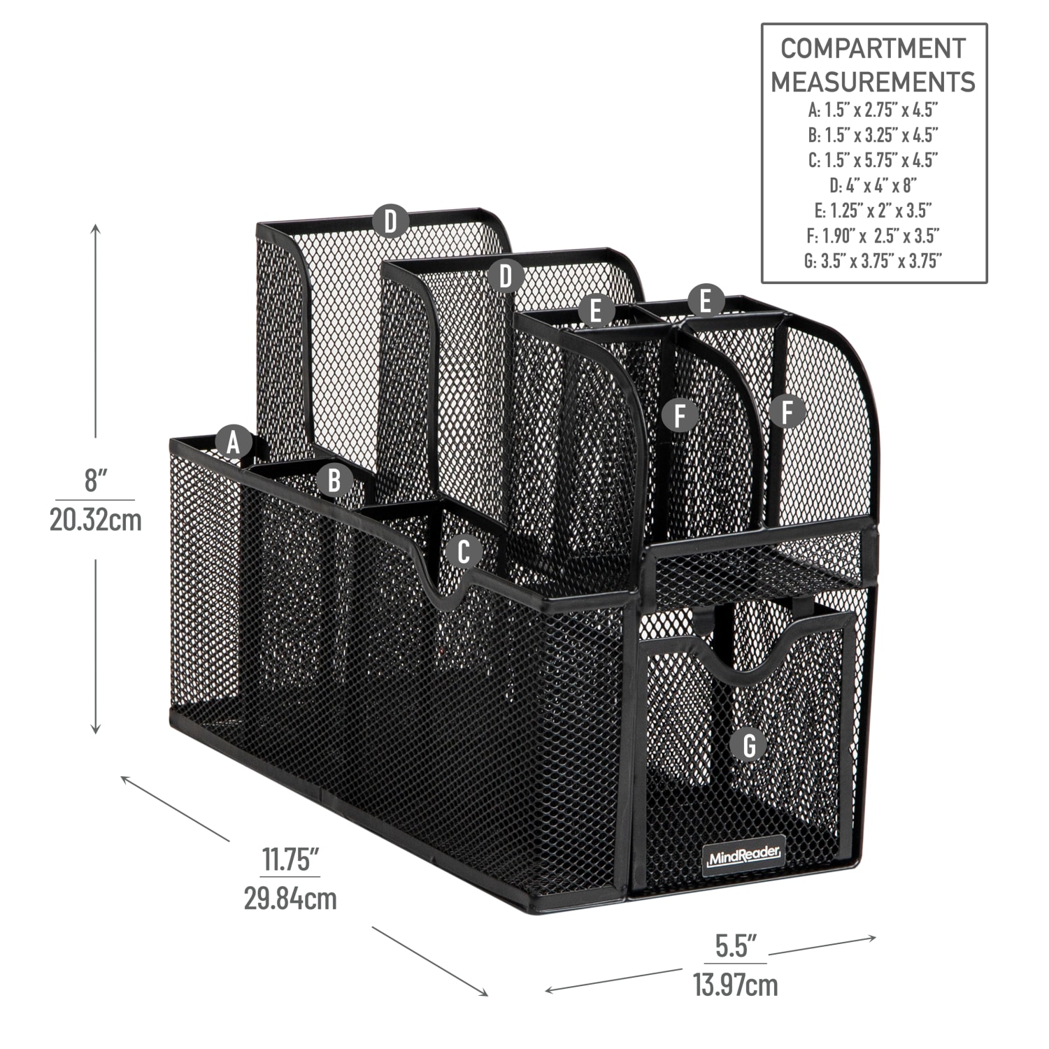 Mind Reader Cup and Condiment Station, Metal, 11-1/2inH x 11inW x 5-3/4inL, Black - Image 4