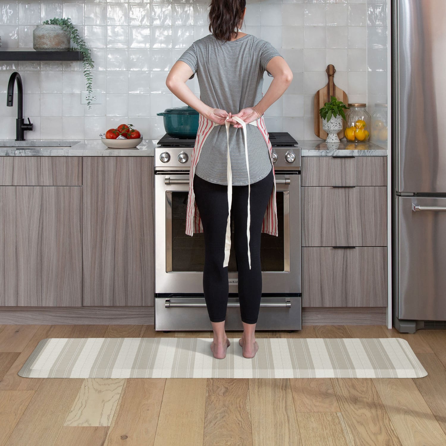 GelPro Designer Comfort Polyurethane Anti-Fatigue Mat For Hard Floors, 20in x 72in, Taylor Khaki - Image 3
